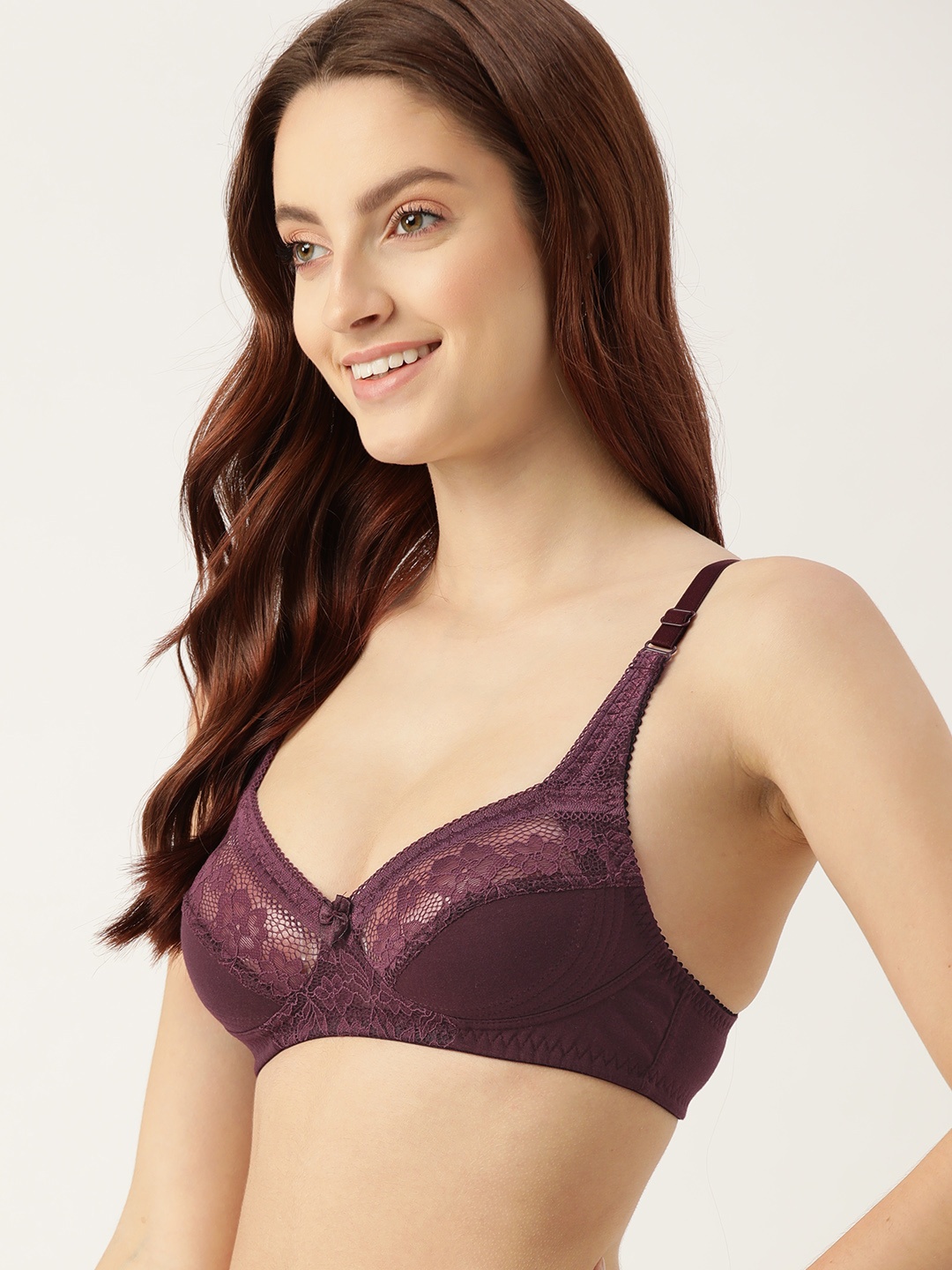 

DressBerry Burgundy Floral Everyday Lace Bra