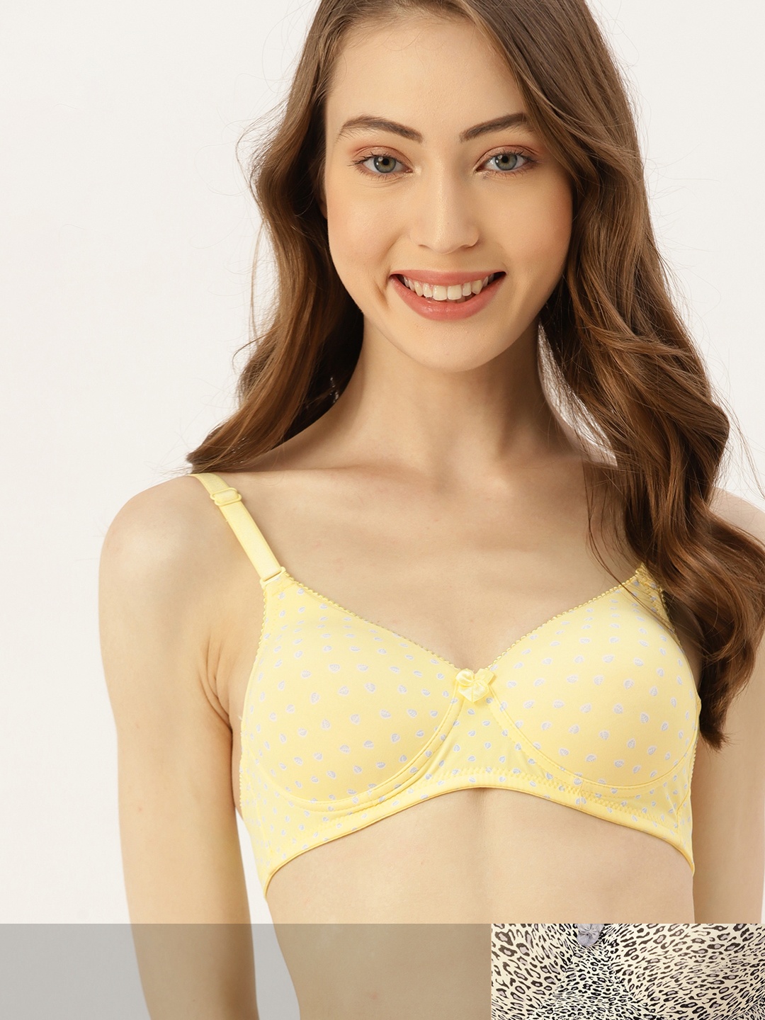 

DressBerry Pack of 2 Yellow & Blue Animal T-shirt Bra Lightly Padded