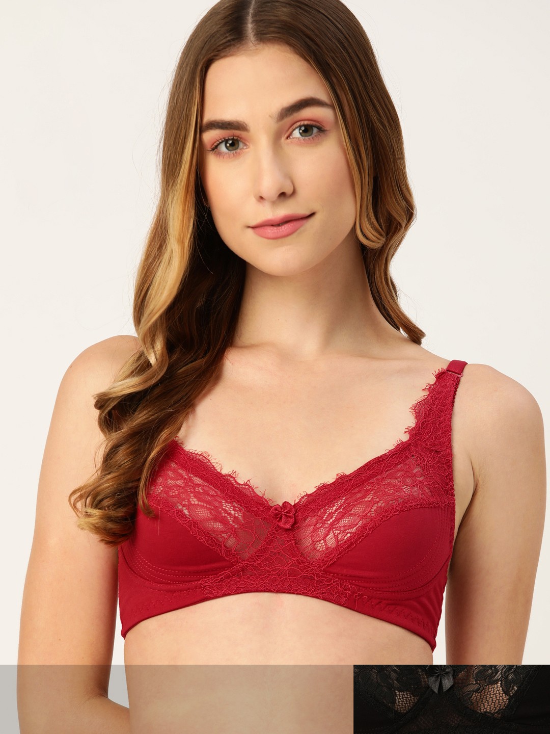 

DressBerry Pack of 2 Lace Everyday Bras, Red