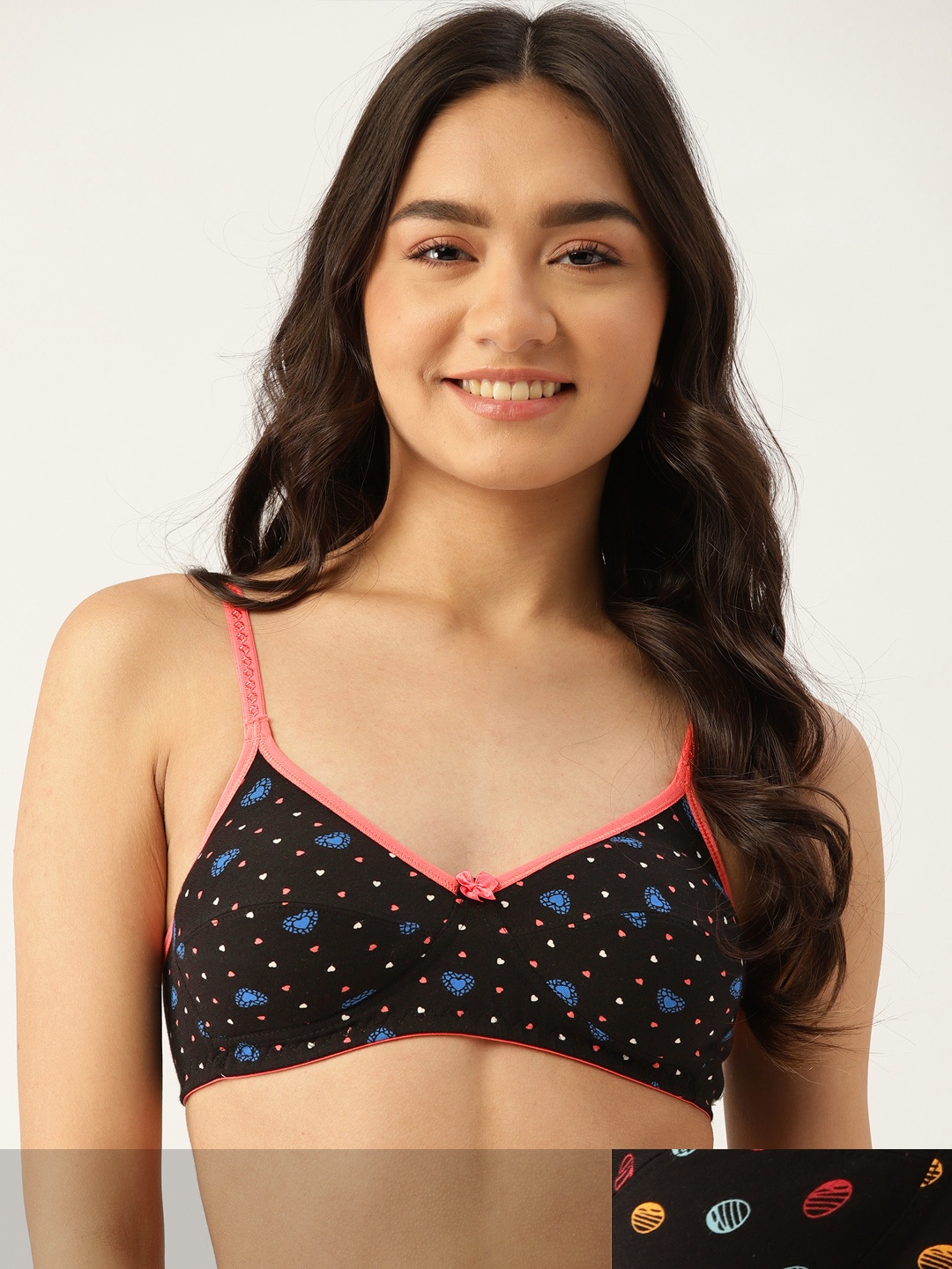 

DressBerry Women Pack of 2 Printed Everyday Bra DB-CS-NEWPT-2PK-013, Black