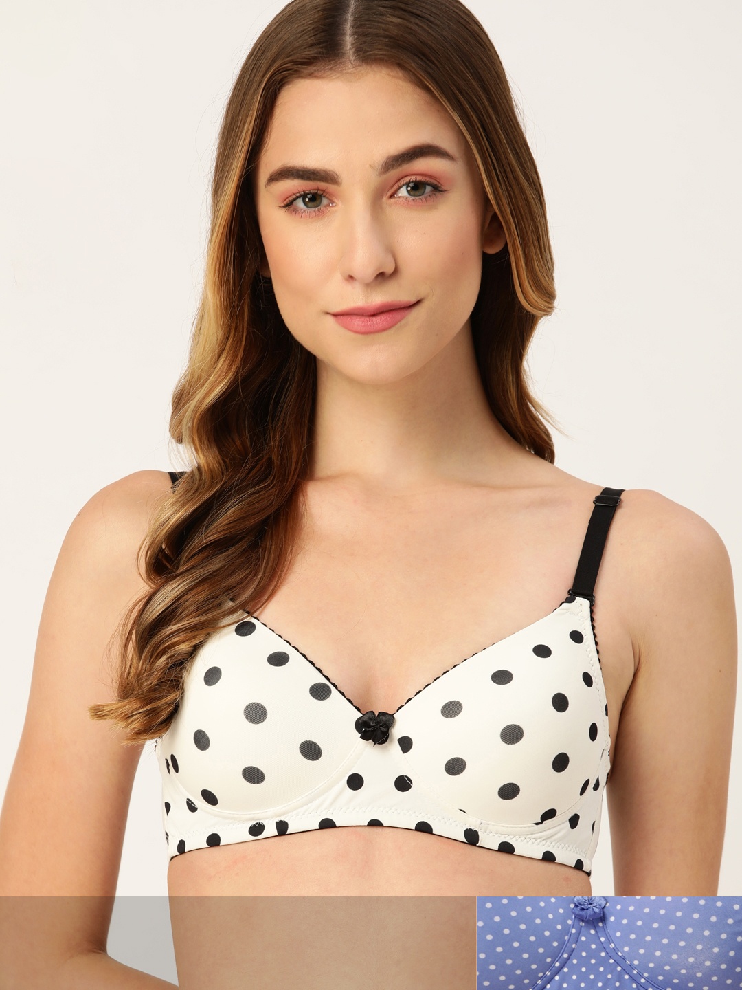

DressBerry Pack of 2 Dotted Print T-shirt Bras - Underwired Lightly Padded, White