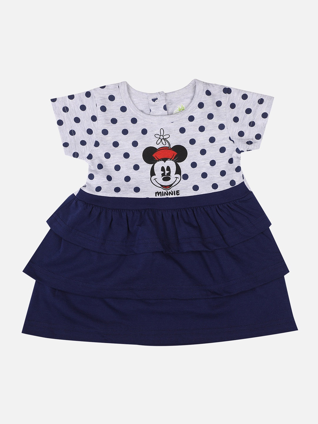 

Bodycare First Girls Grey & Navy Blue Minnie Mouse Printed Fit & Flared Dress