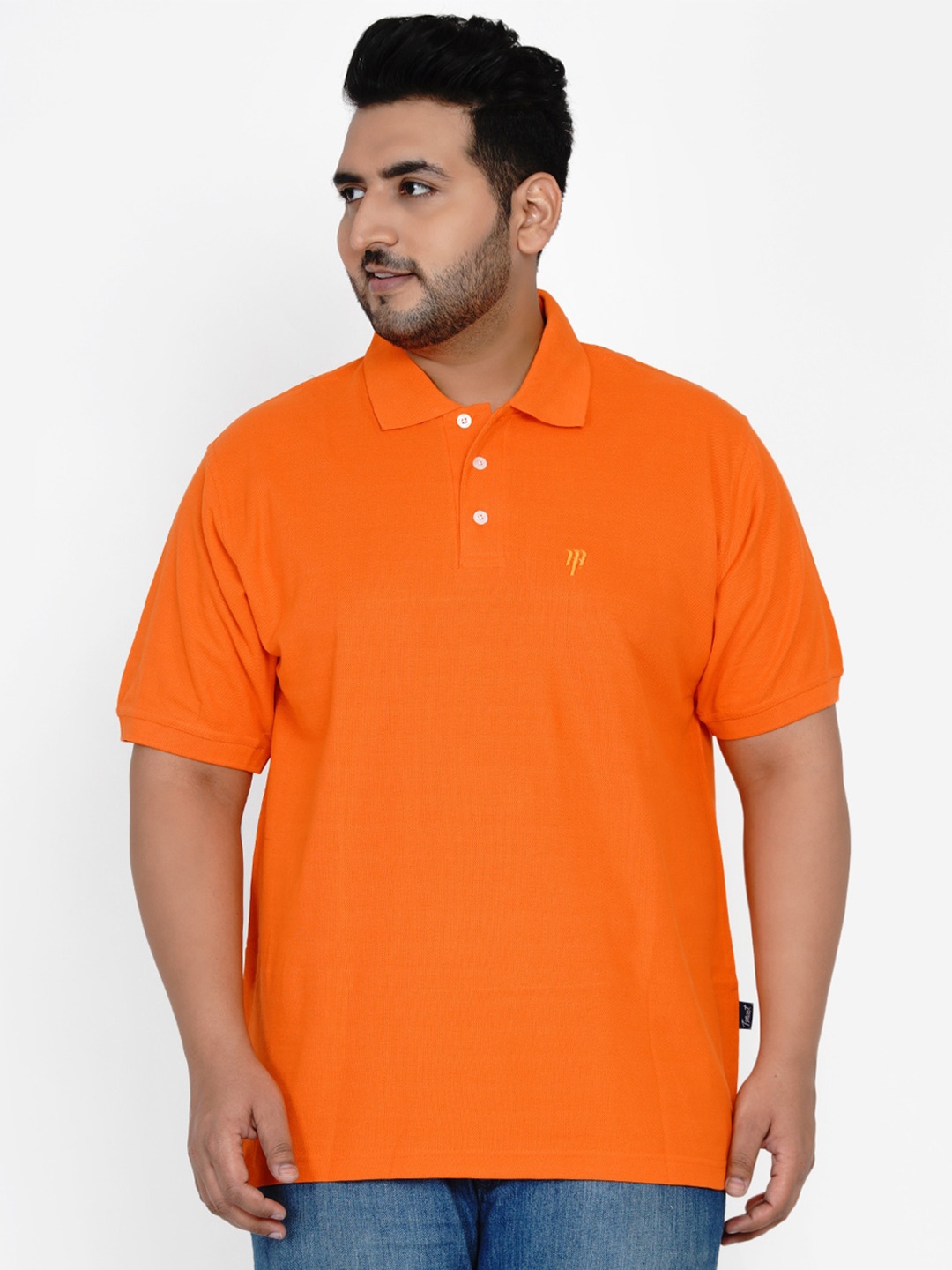 

Santonio Men Orange Solid Polo Collar T-shirt