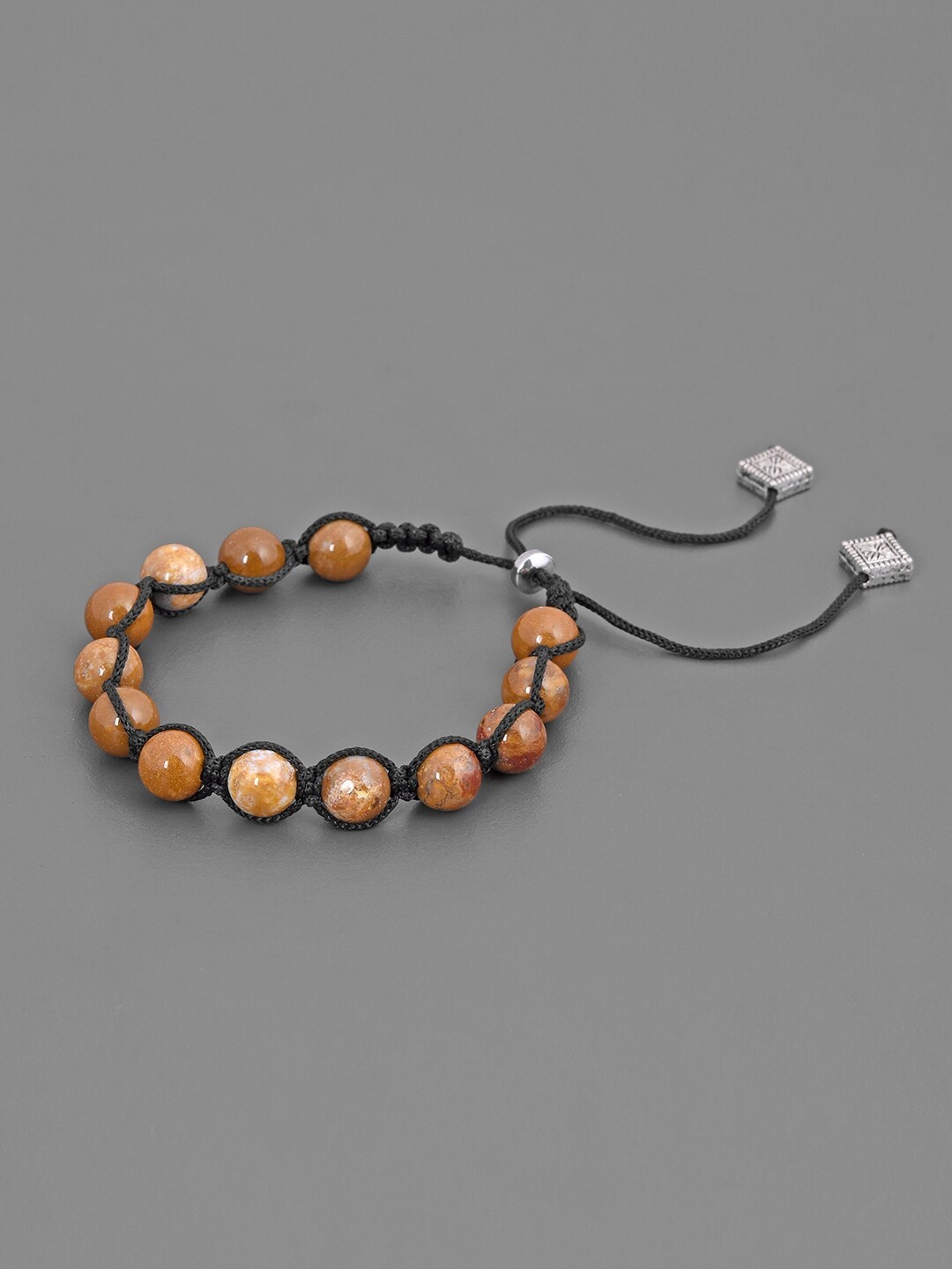 

Tistabene Men Brown Hand Made Threaded & Beaded Bracelet