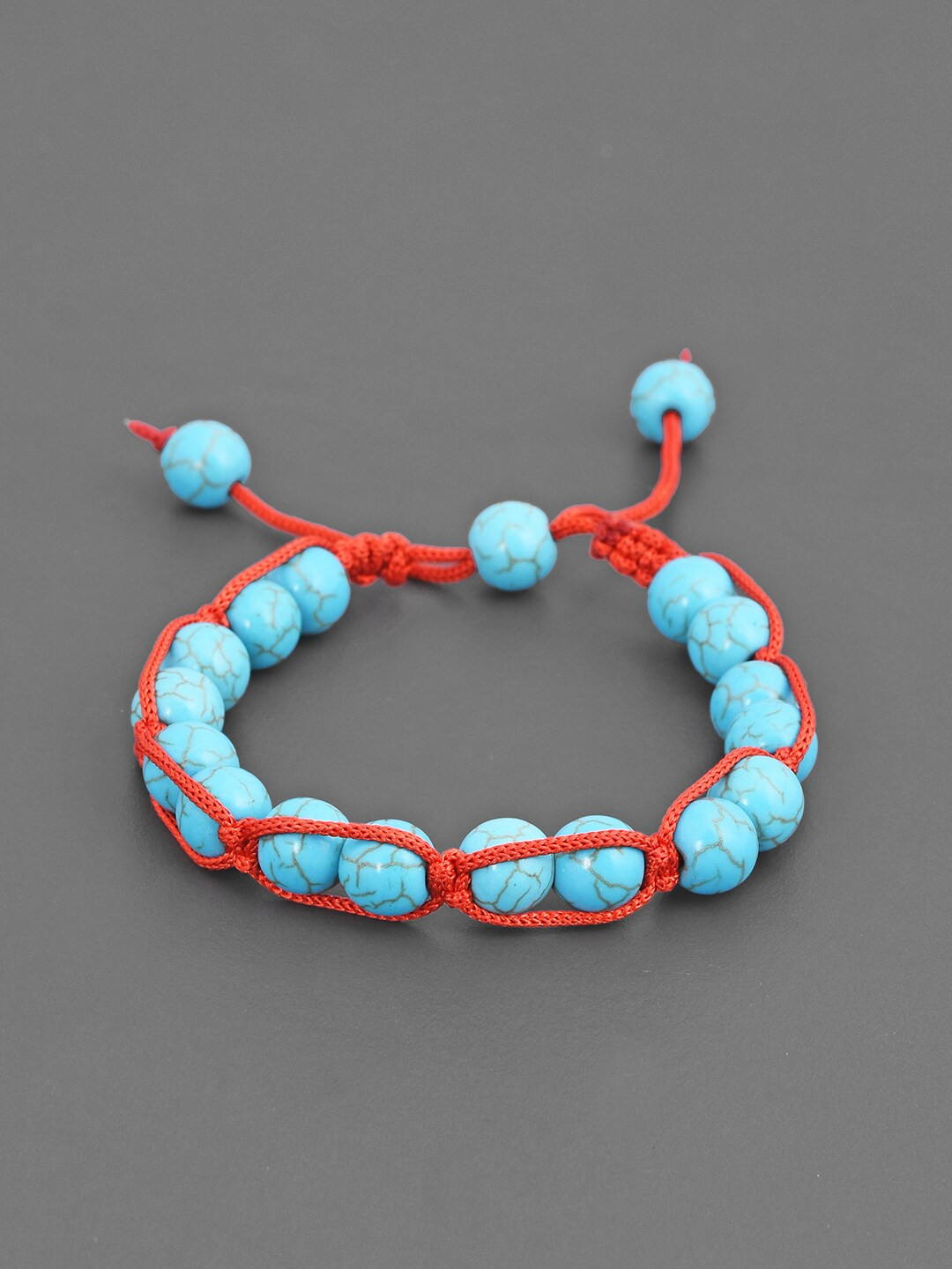 

Tistabene Men Blue & Red Rhodium-Plated Bracelet