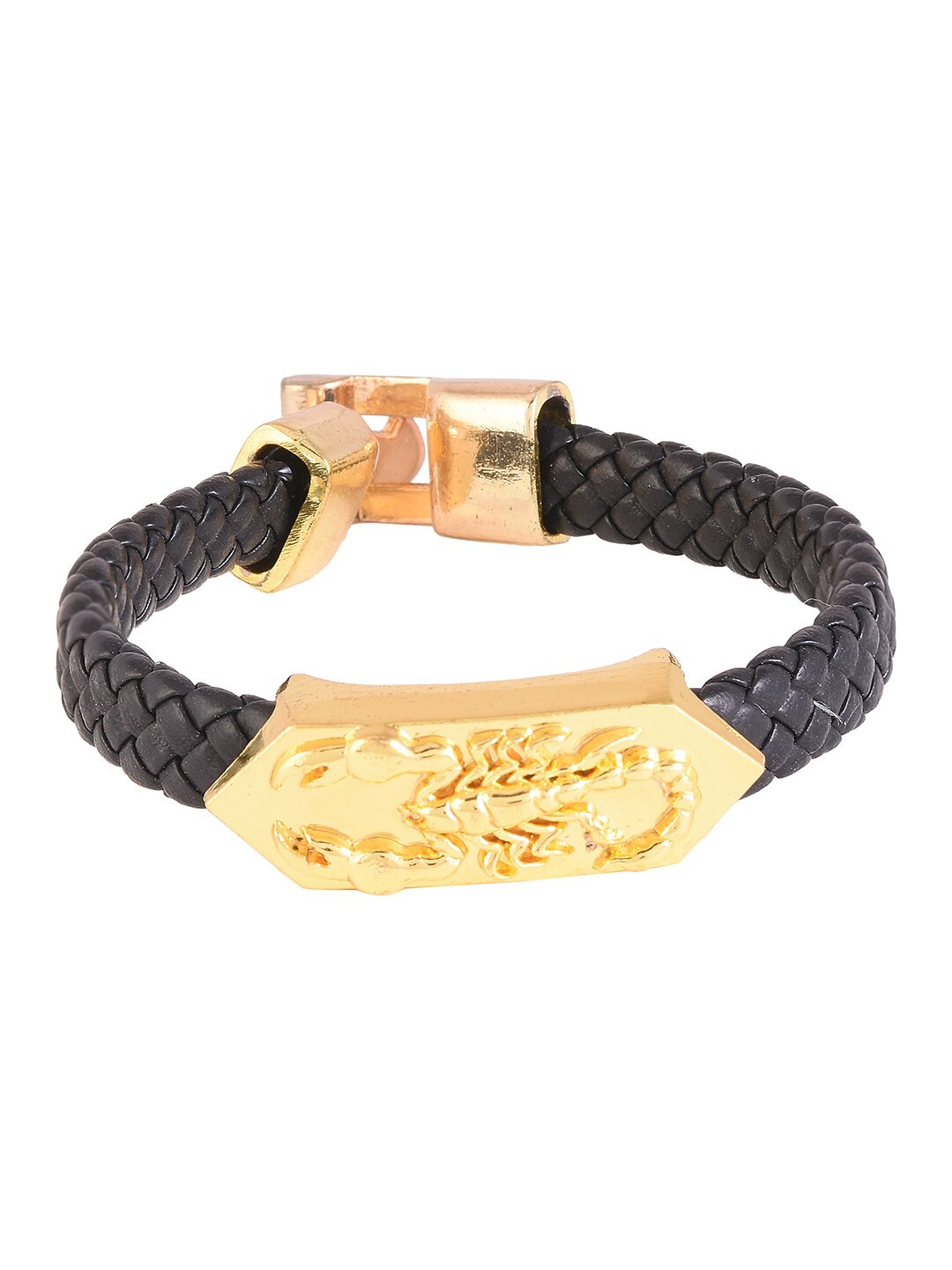 

Tistabene Men Gold-Toned & Black Scorpio Design Charm Bracelet