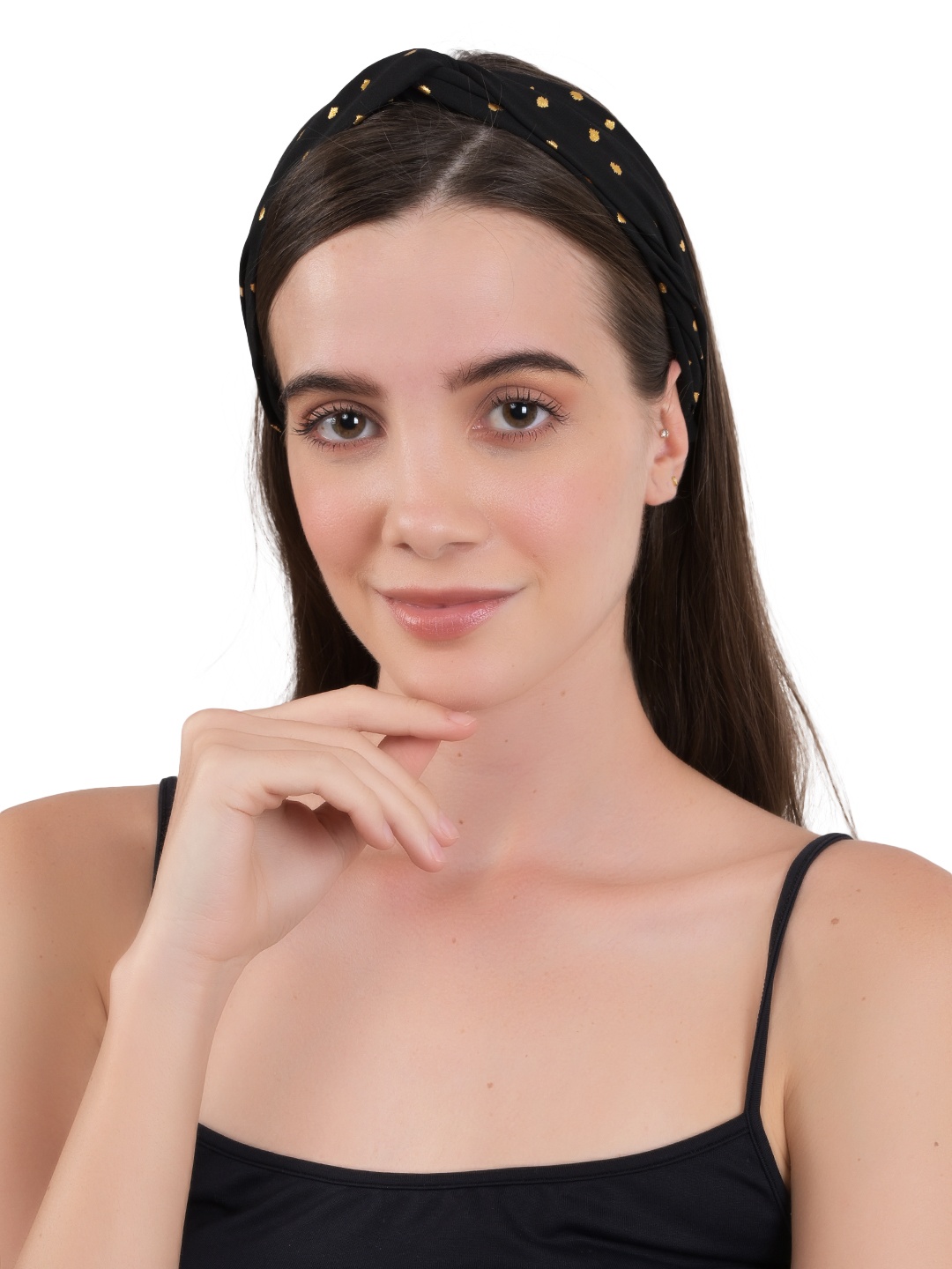 

BuckleUp Women Black & Yellow Printed Hairband