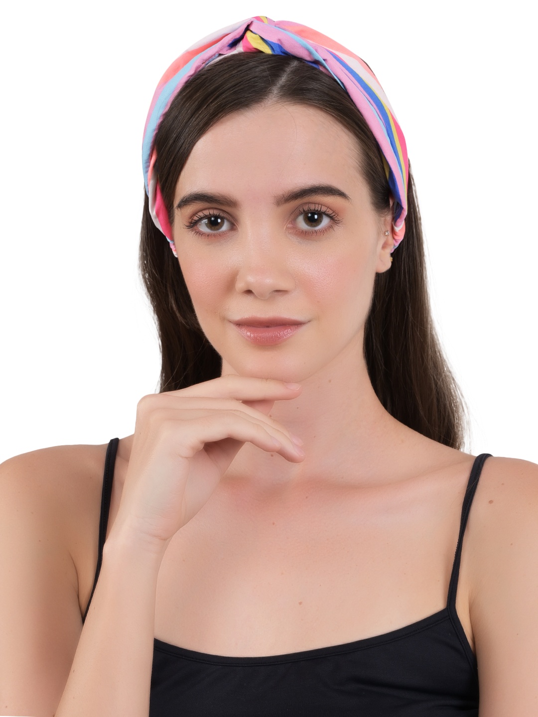 

BuckleUp Women Multicoloured Striped Hairband, Multi