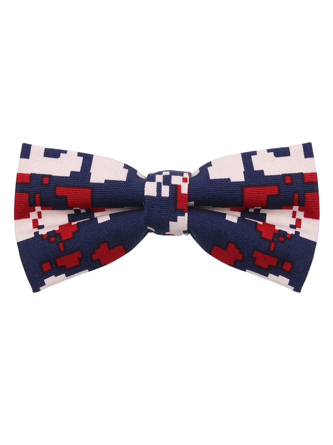 

PELUCHE Men Blue & Off White Printed Linen Bow Tie