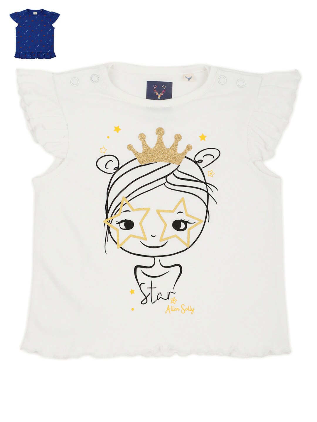 

Allen Solly Junior Girls Pack Of 2 Printed Pure Cotton T-shirt, White