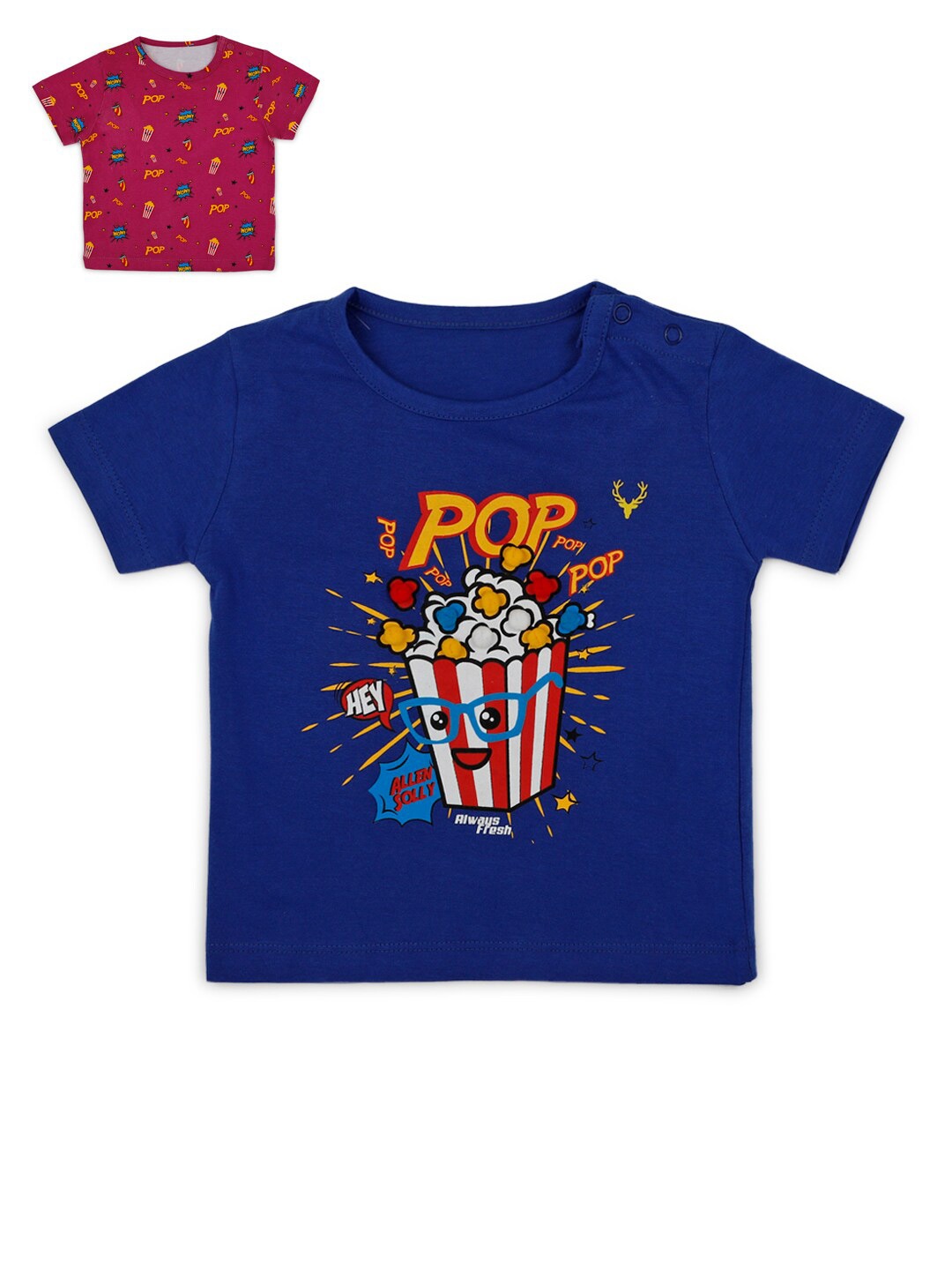 

Allen Solly Junior Girls Blue & Pink Set Of 2 Printed T-shirt