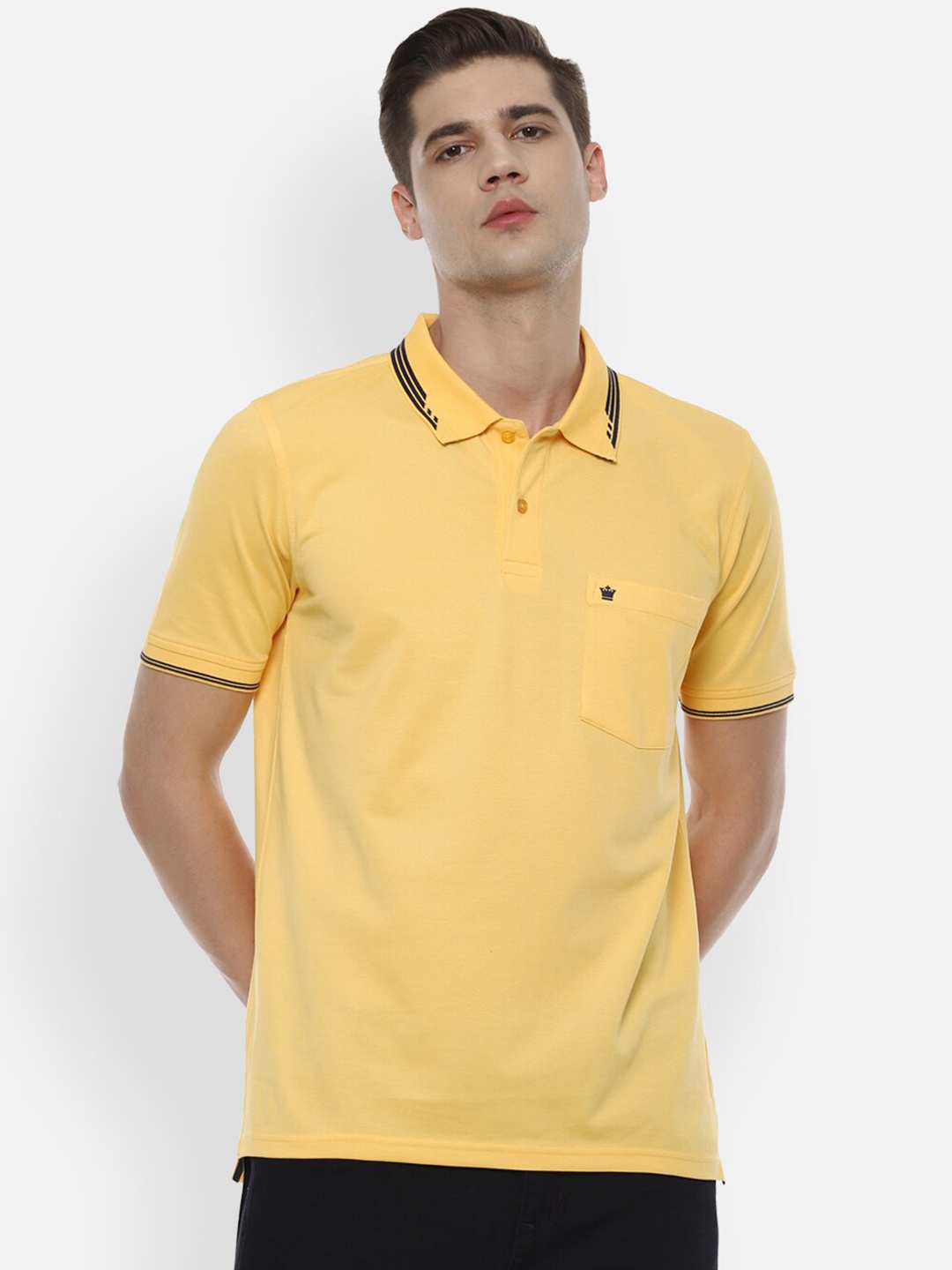 

Louis Philippe Men Yellow Polo Collar T-shirt