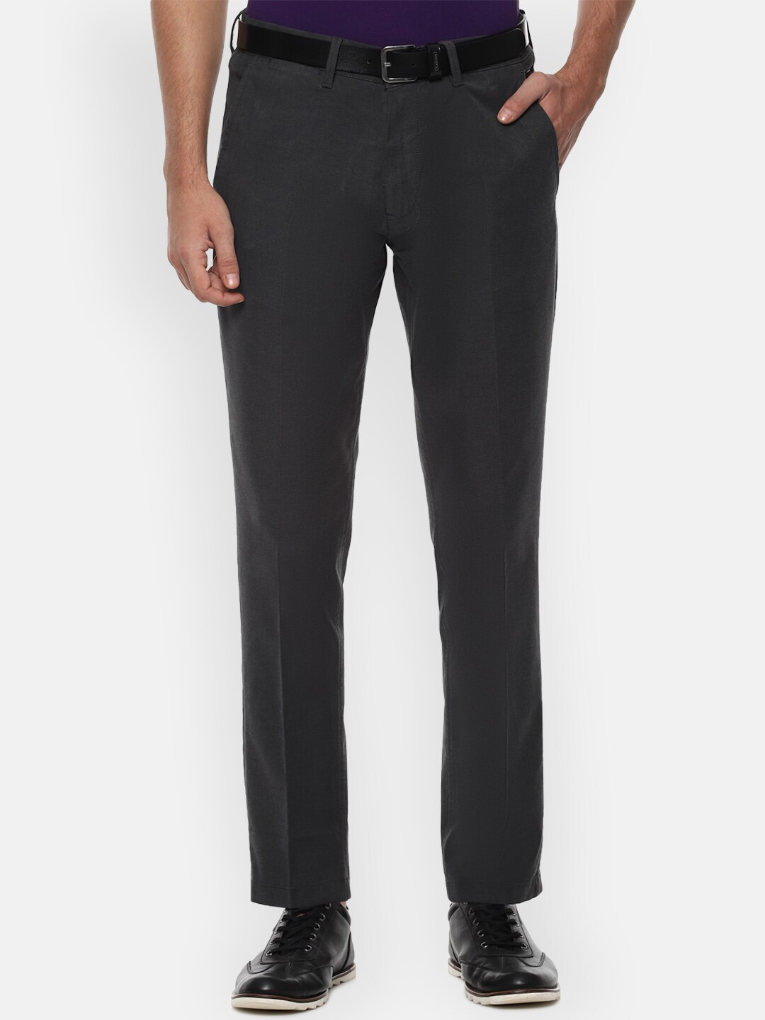 

Louis Philippe Sport Men Charcoal Grey Slim Fit Formal Trousers