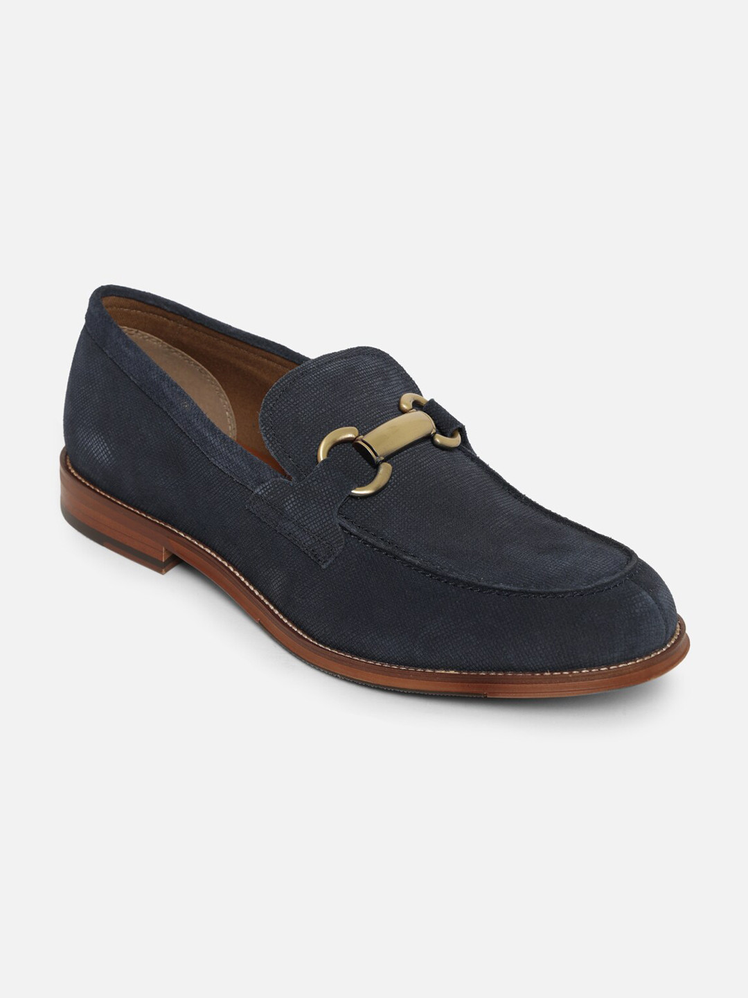 

ALDO Men Blue Textured Leather Formal Loafers