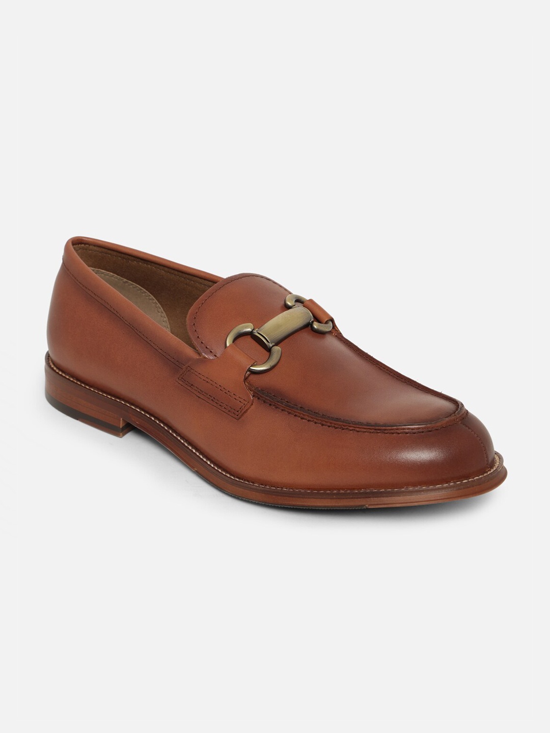 

ALDO Men Brown Leather Formal Slip-Ons