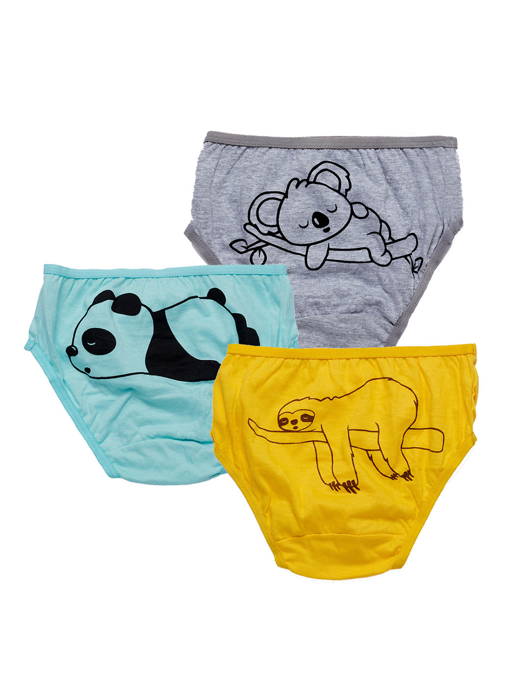 

You Got Plan B Girls Pack Of 3 Printed Pure Cotton Basic Briefs, Grey