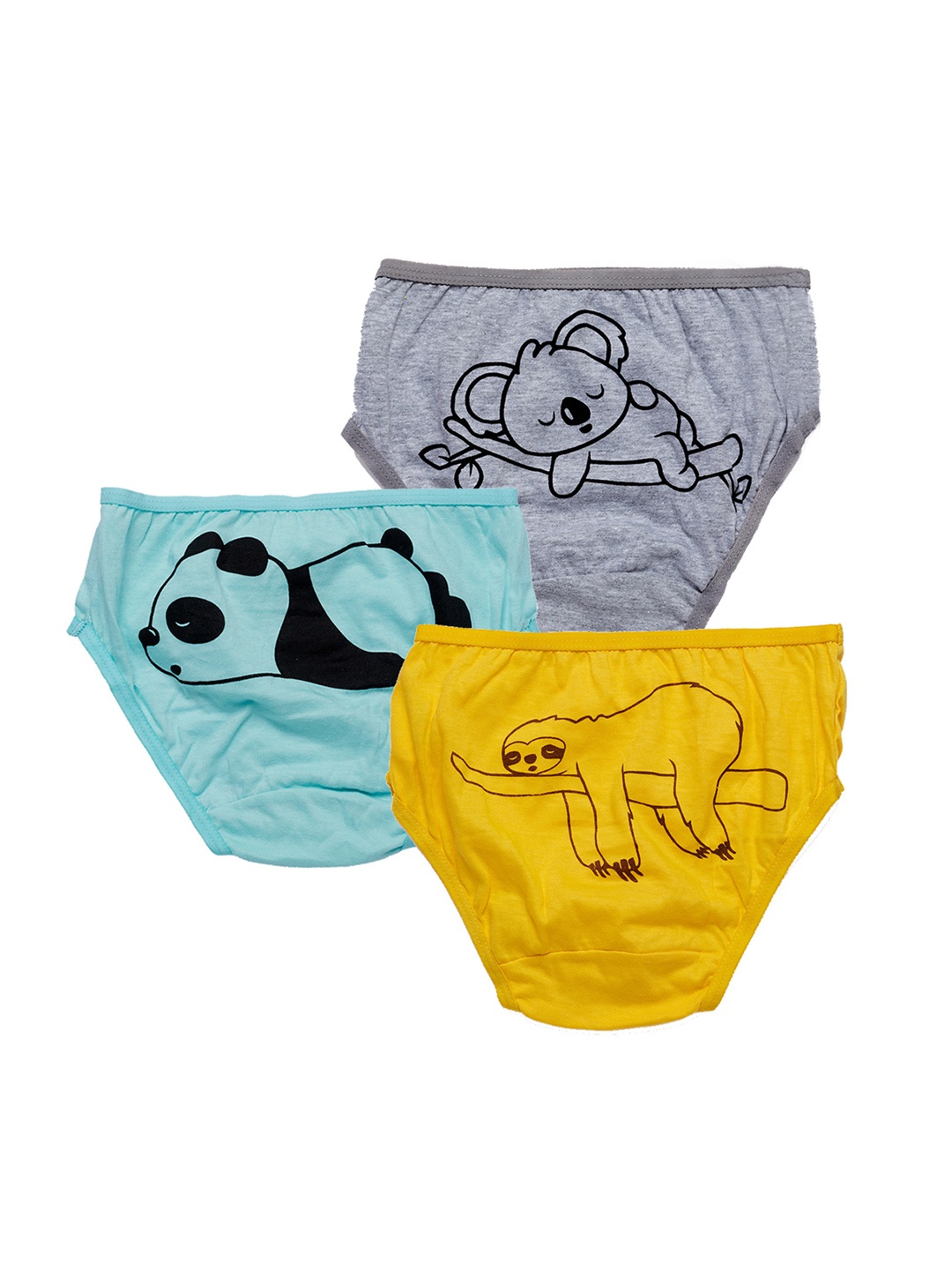

You Got Plan B Girls Pack Of 3 Printed Pure Cotton Basic Briefs, Grey