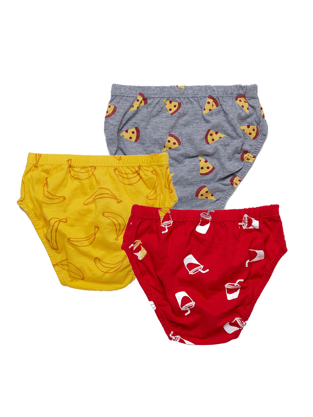 

You Got Plan B Boys Pack Of 3 Printed Pure Cotton Basic Briefs, Red