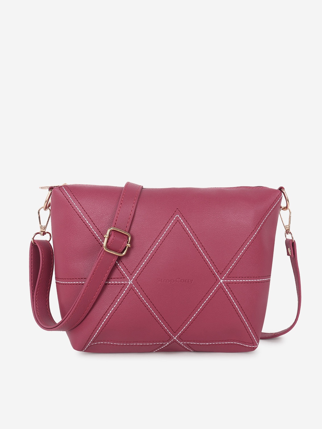 

Stropcarry Maroon Structured Sling Bag