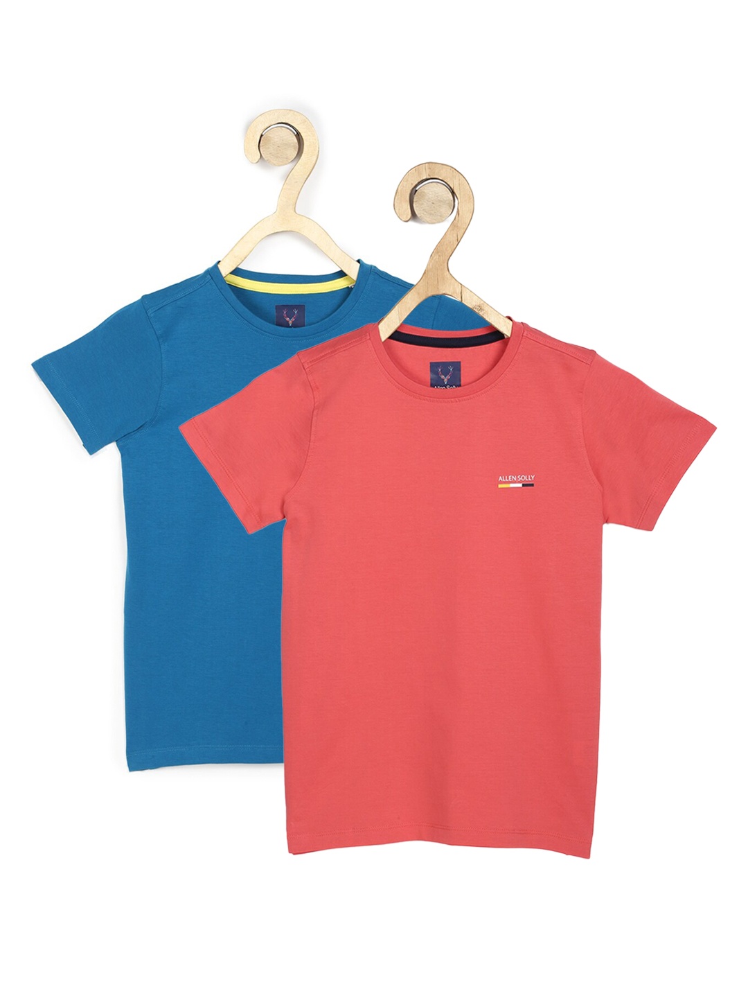 

Allen Solly Junior Boys Pack Of 2 Blue Red Cotton Pure Cotton T-shirts