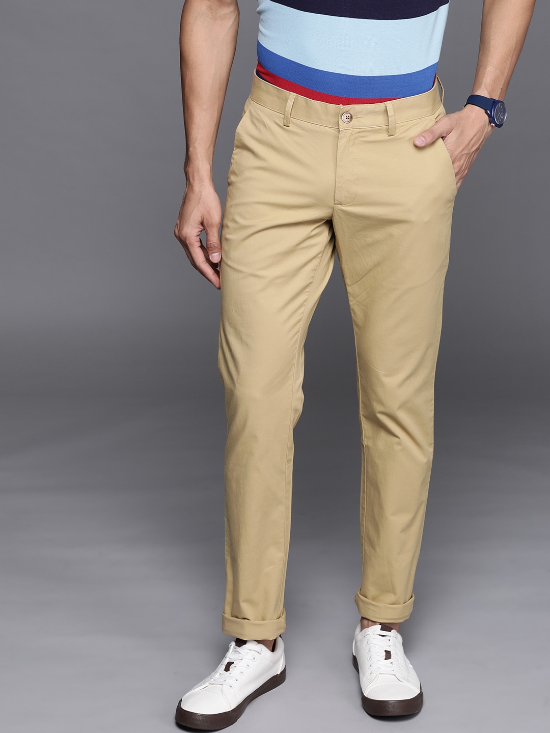 

Allen Solly Men Beige Slim Fit Chinos