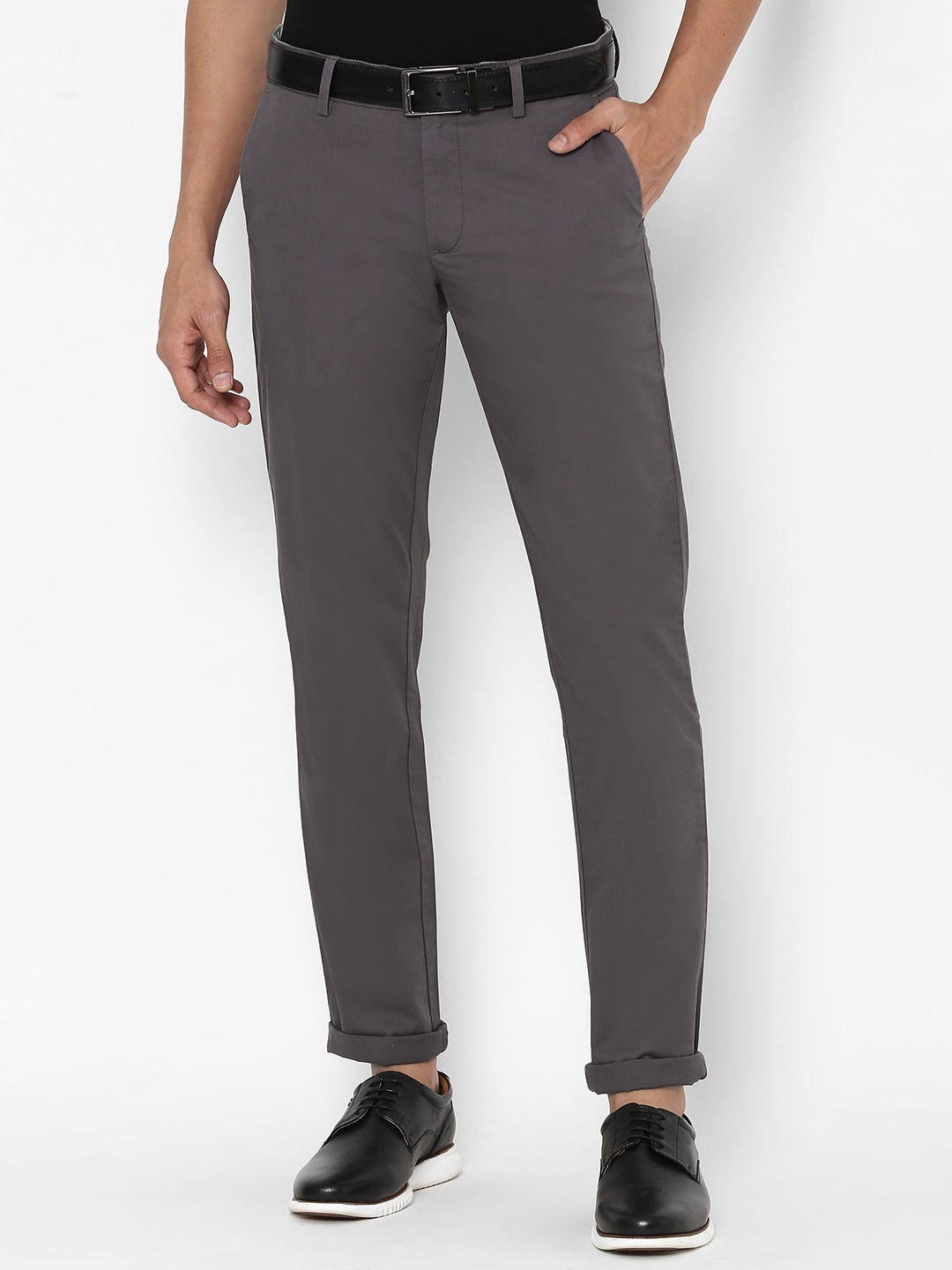 

Allen Solly Men Grey Smart Slim Fit Trousers