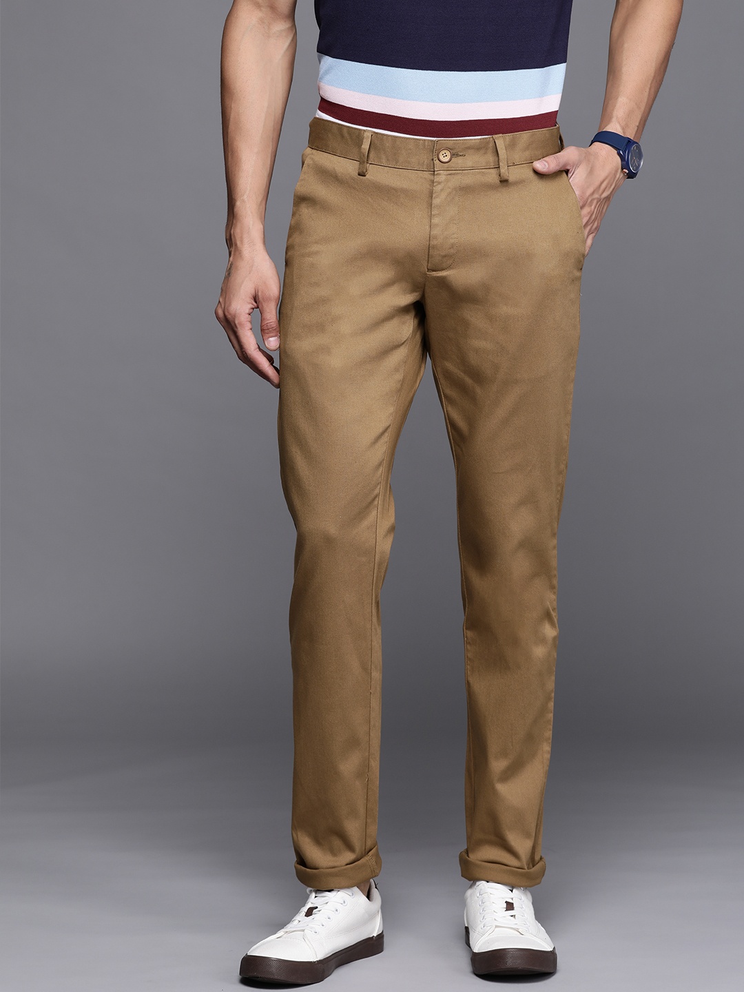 

Allen Solly Men Khaki Slim Fit Trousers