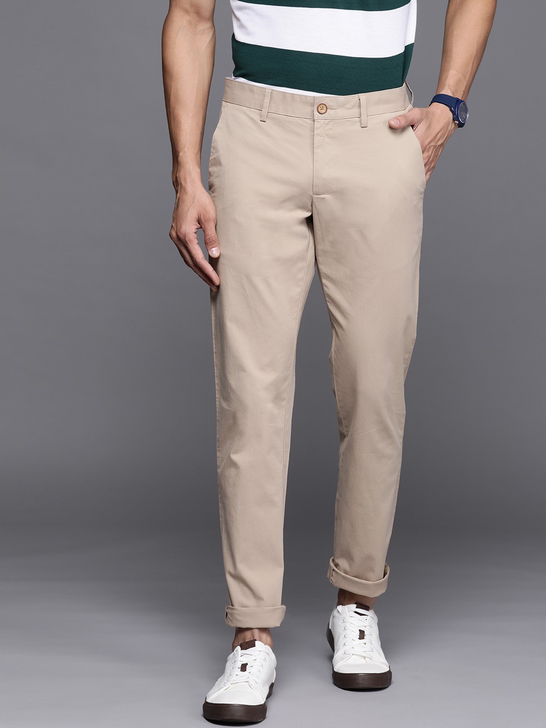 

Allen Solly Men Off White Slim Fit Chinos