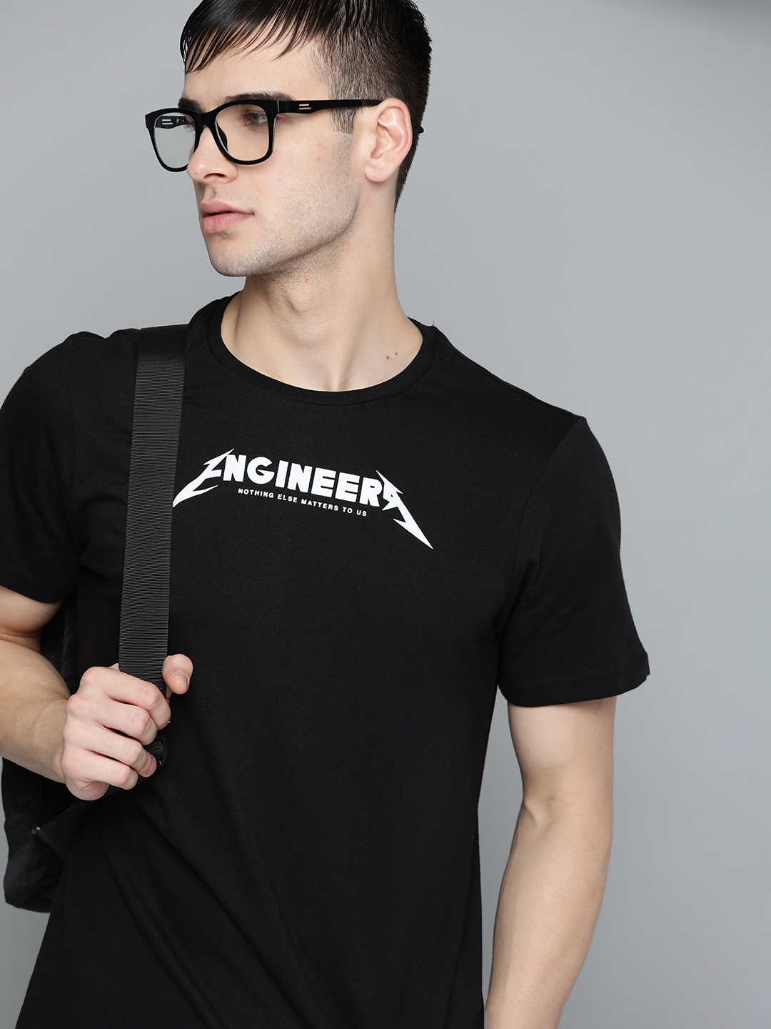 

Kook N Keech Unisex Black Pure Cotton Printed Pure Cotton T-shirt