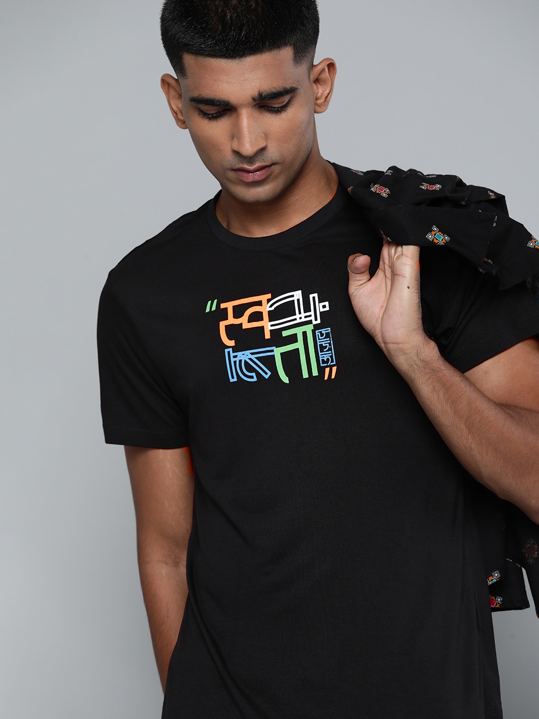 

Kook N Keech Unisex Black Pure Cotton Independence Theme Printed Detail Pure Cotton T-shirt