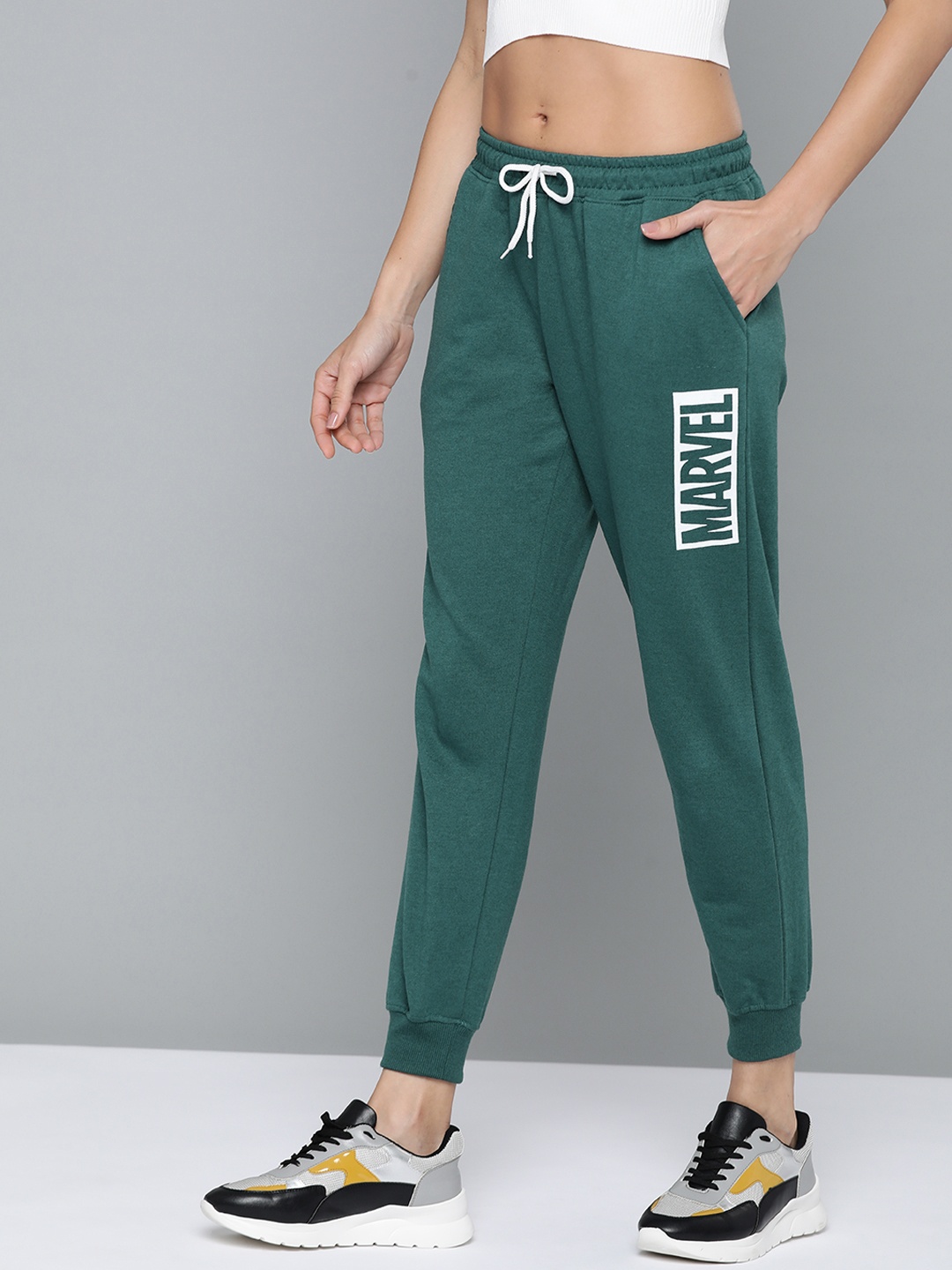 

Kook N Keech Marvel Women Teal Green Solid Joggers