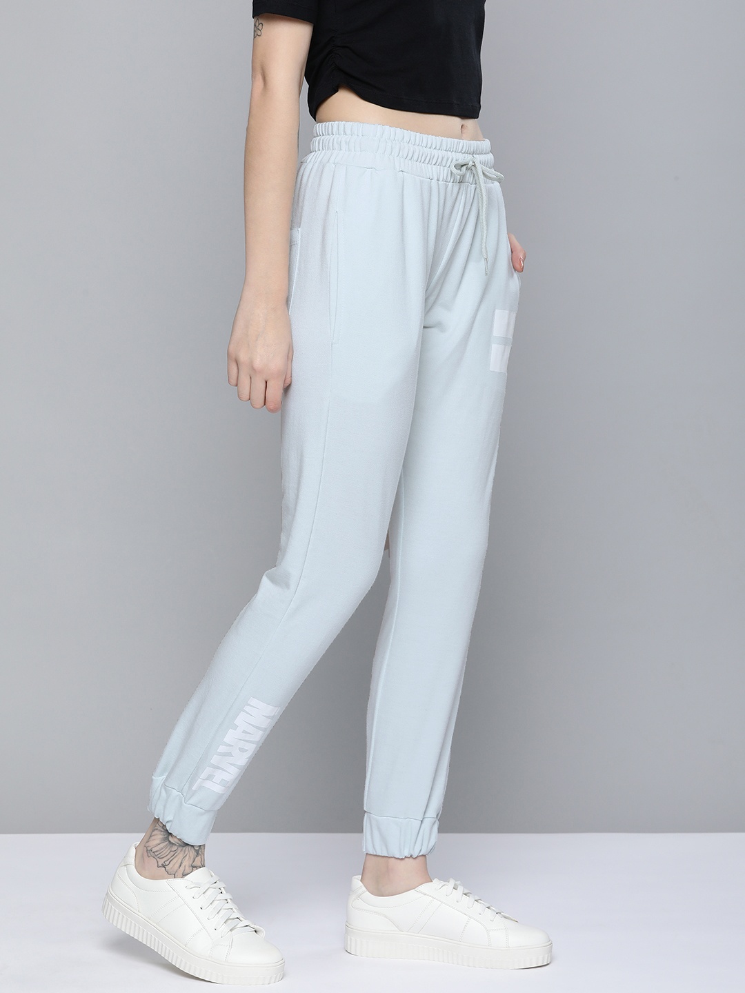 

Kook N Keech Women Turquoise Blue Typography Printed Joggers