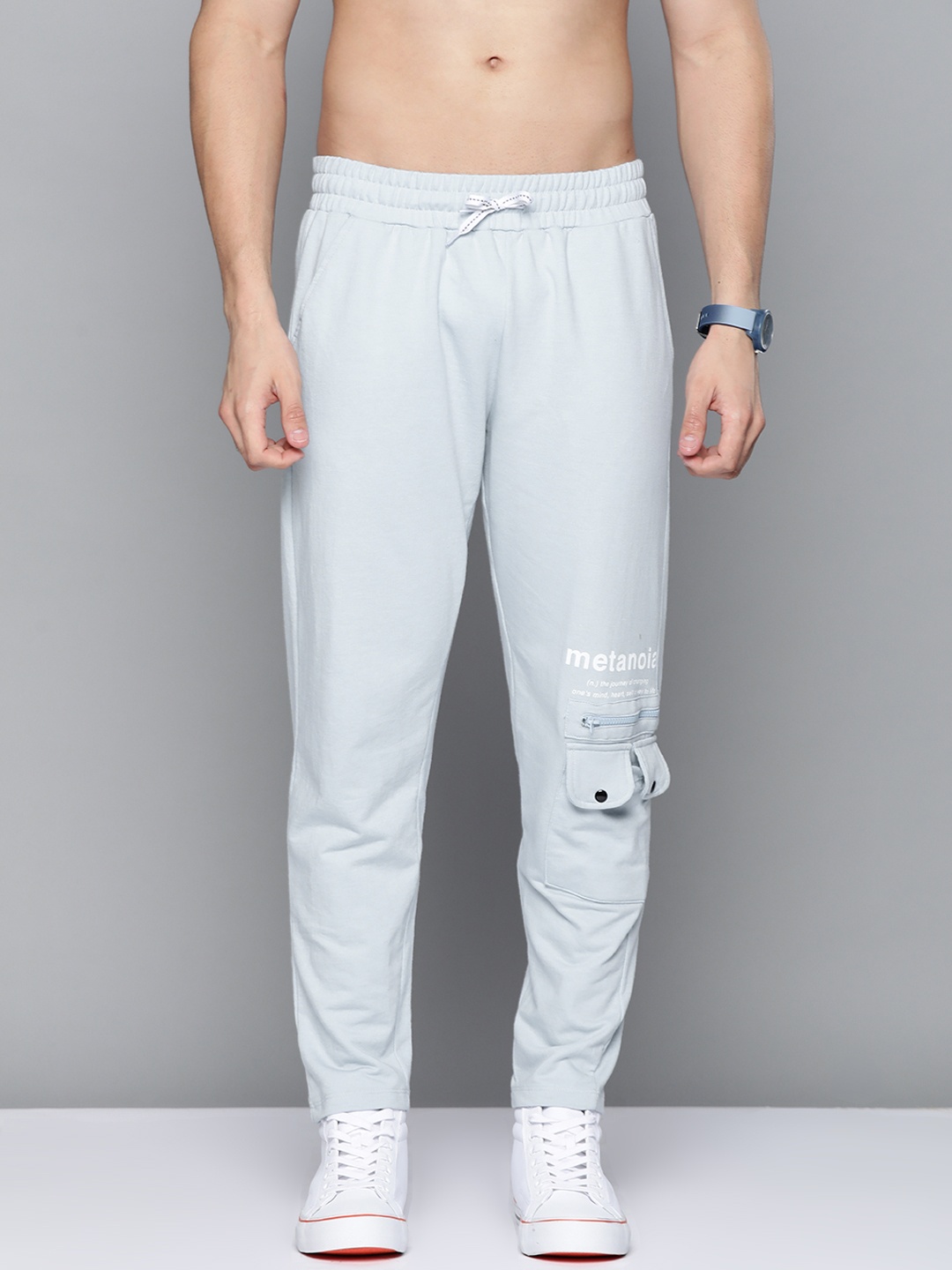 

Kook N Keech Men Blue Printed Pocket Detail Track Pants