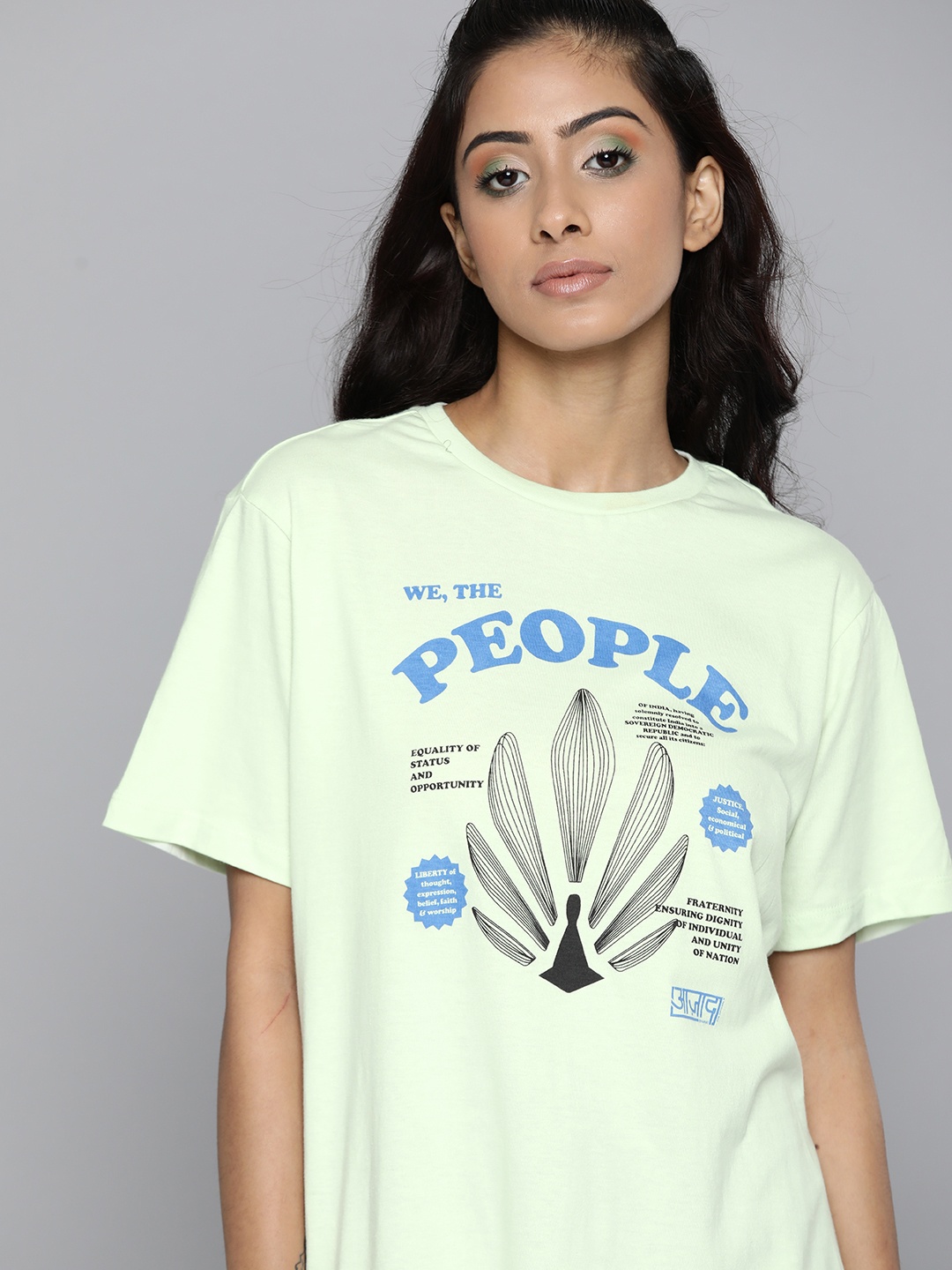 

Kook N Keech Unisex Green & Blue Independence Theme Printed Pure Cotton T-shirt