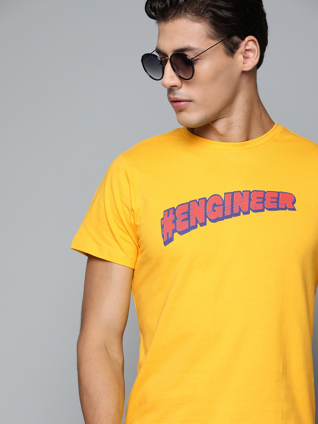 

Kook N Keech Unisex Yellow Pink Pure Cotton Typography Printed Pure Cotton T-shirt