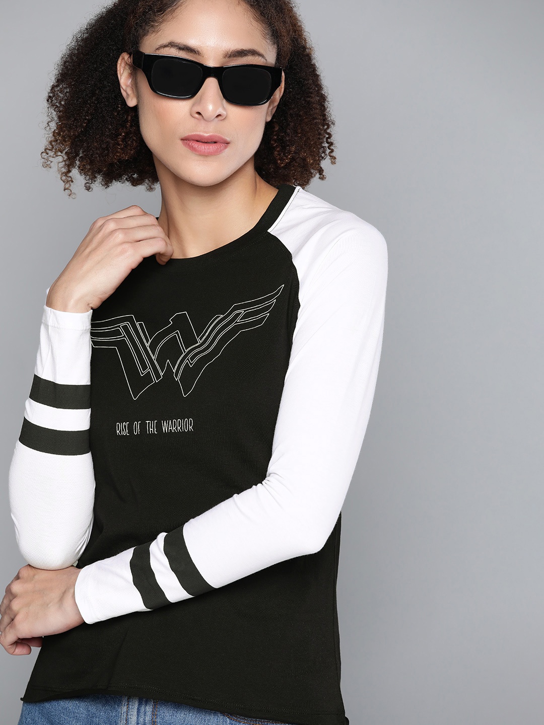 

DC by Kook N Keech Women Black & White Wonder Woman Printed T-shirt