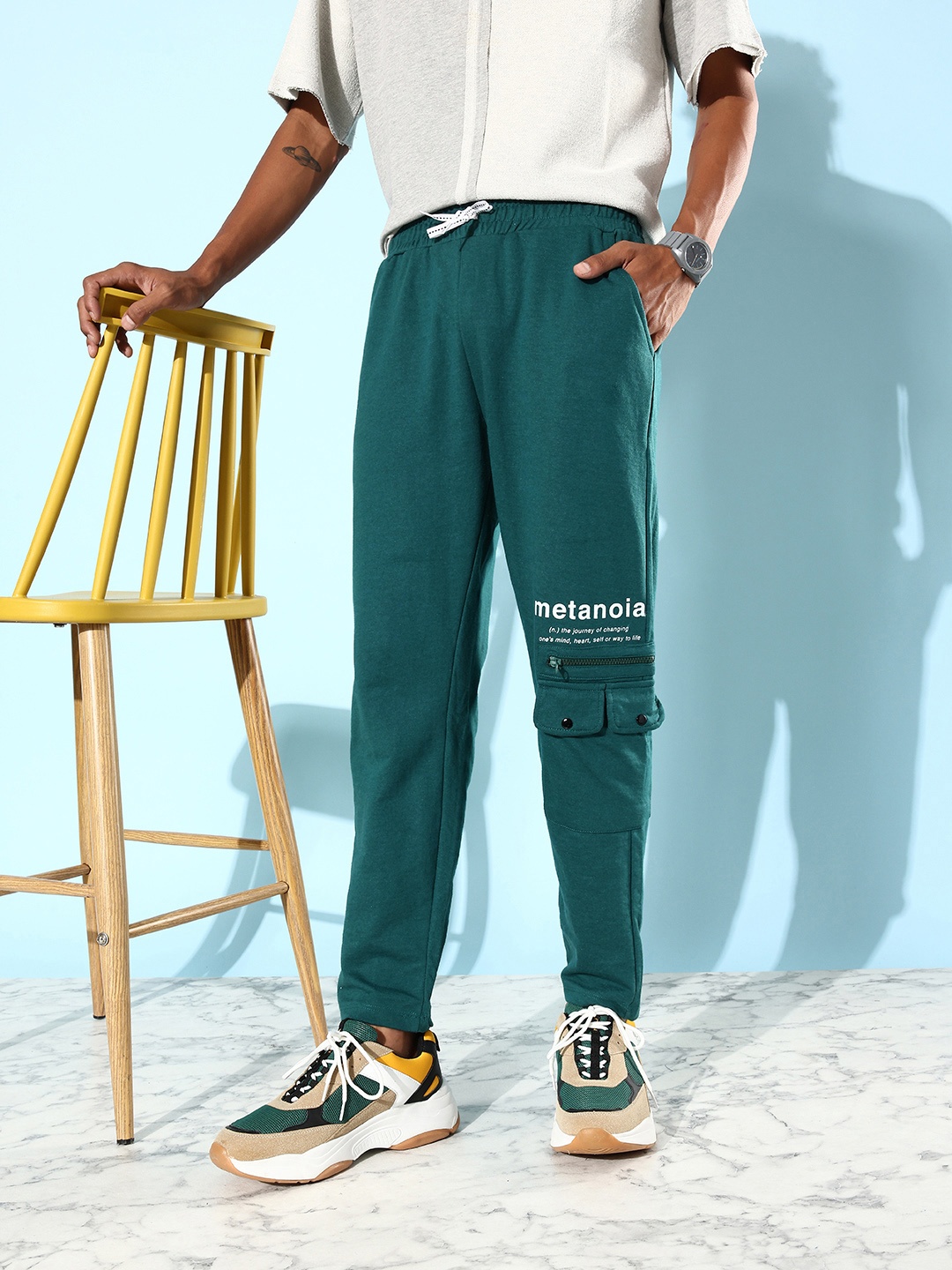 

Kook N Keech Men Teal Green Solid MCW Back Street Boys The Boxy Tee Track Pants