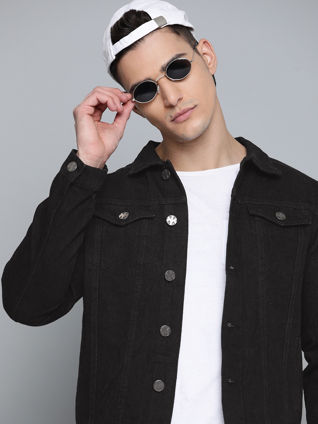 

Kook N Keech Men Black Cotton Denim Jacket