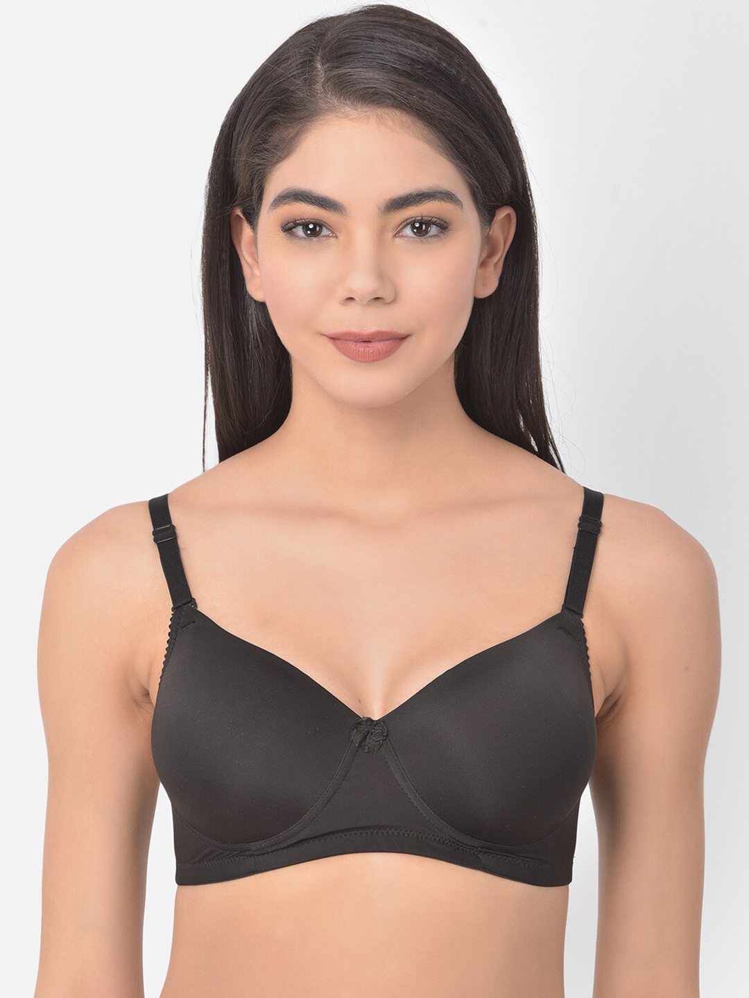 

Clovia Black T-shirt Bra-Half Coverage Heavily Padded BR1747Y1336E