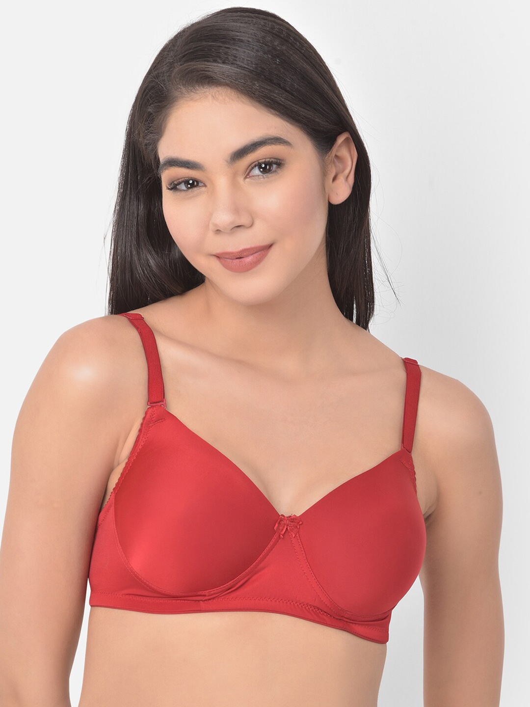 

Clovia Red T-shirt Bra-Full Coverage Heavily Padded BR0935H0432B