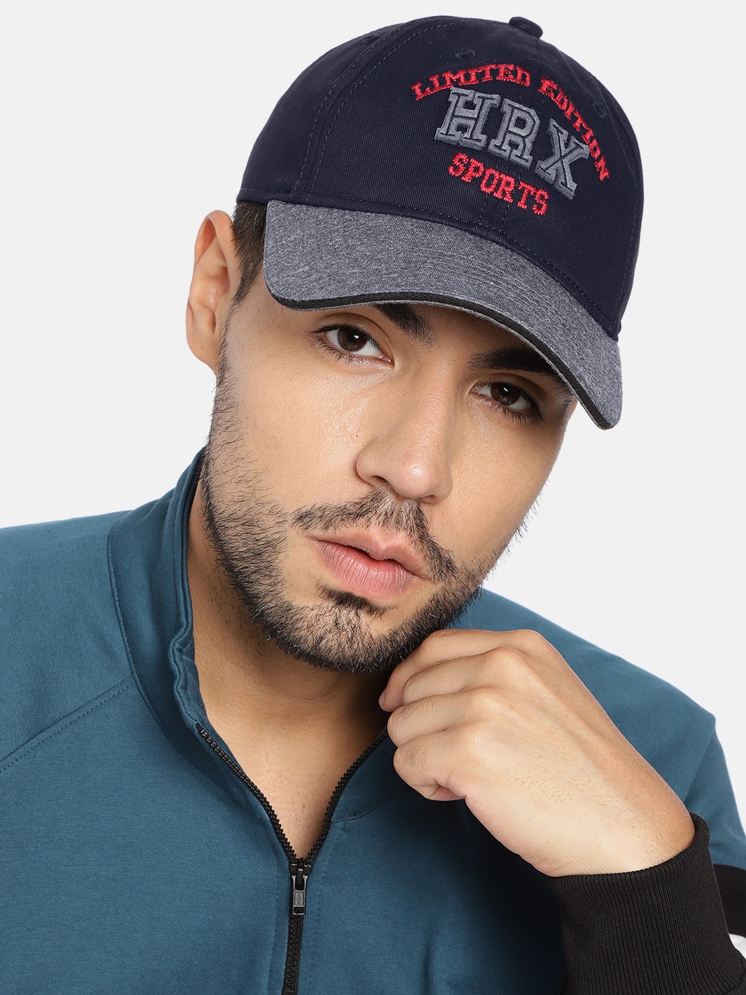 

HRX by Hrithik Roshan Unisex Black & Grey Brand Logo Embroidered Cotton Baseball Cap
