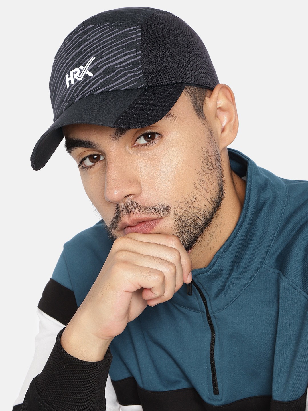 

HRX by Hrithik Roshan Unisex Black Brand Logo Printed Baseball Cap