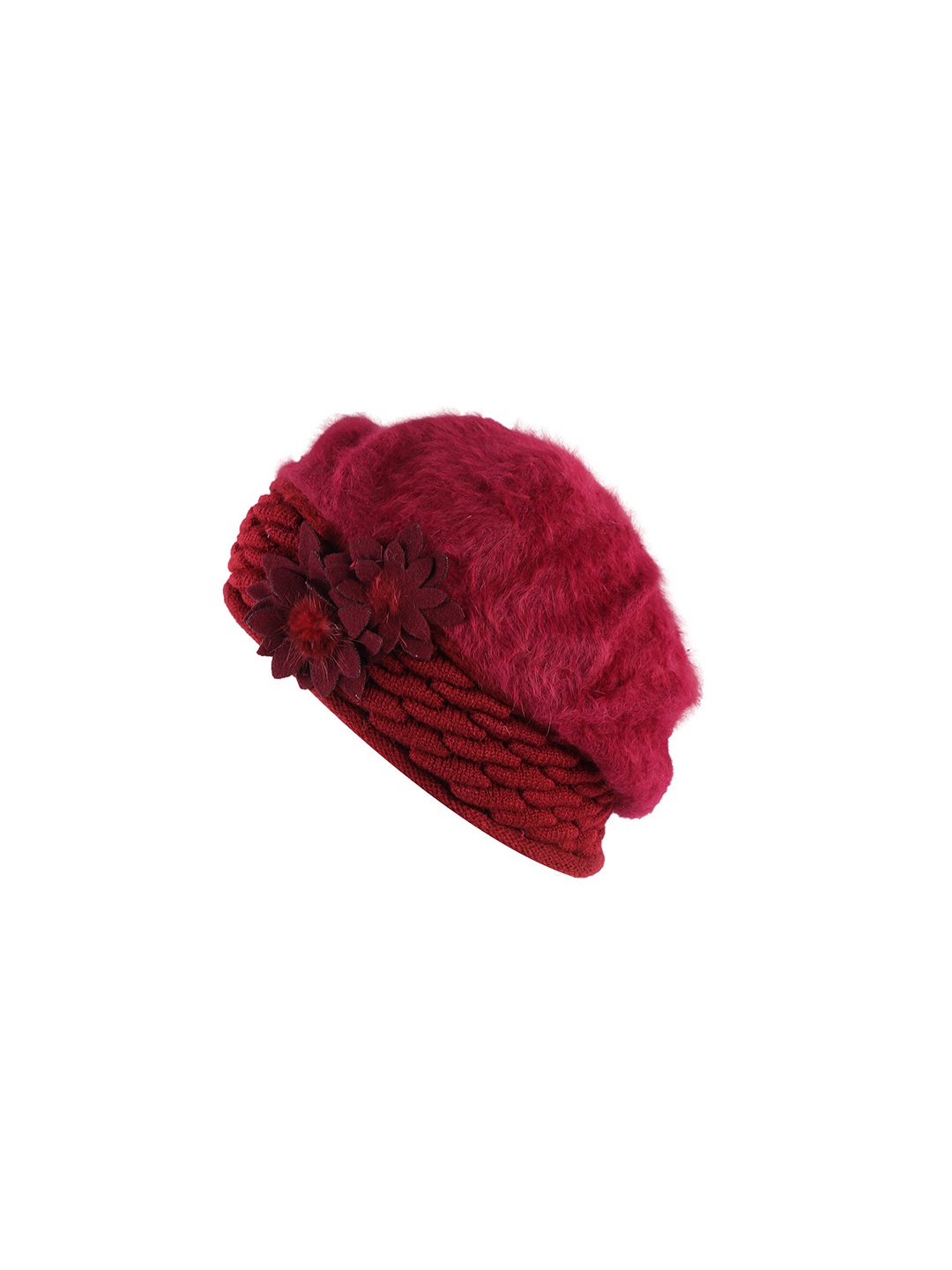 

iSWEVEN Women Maroon Solid Woolen Visor Cap