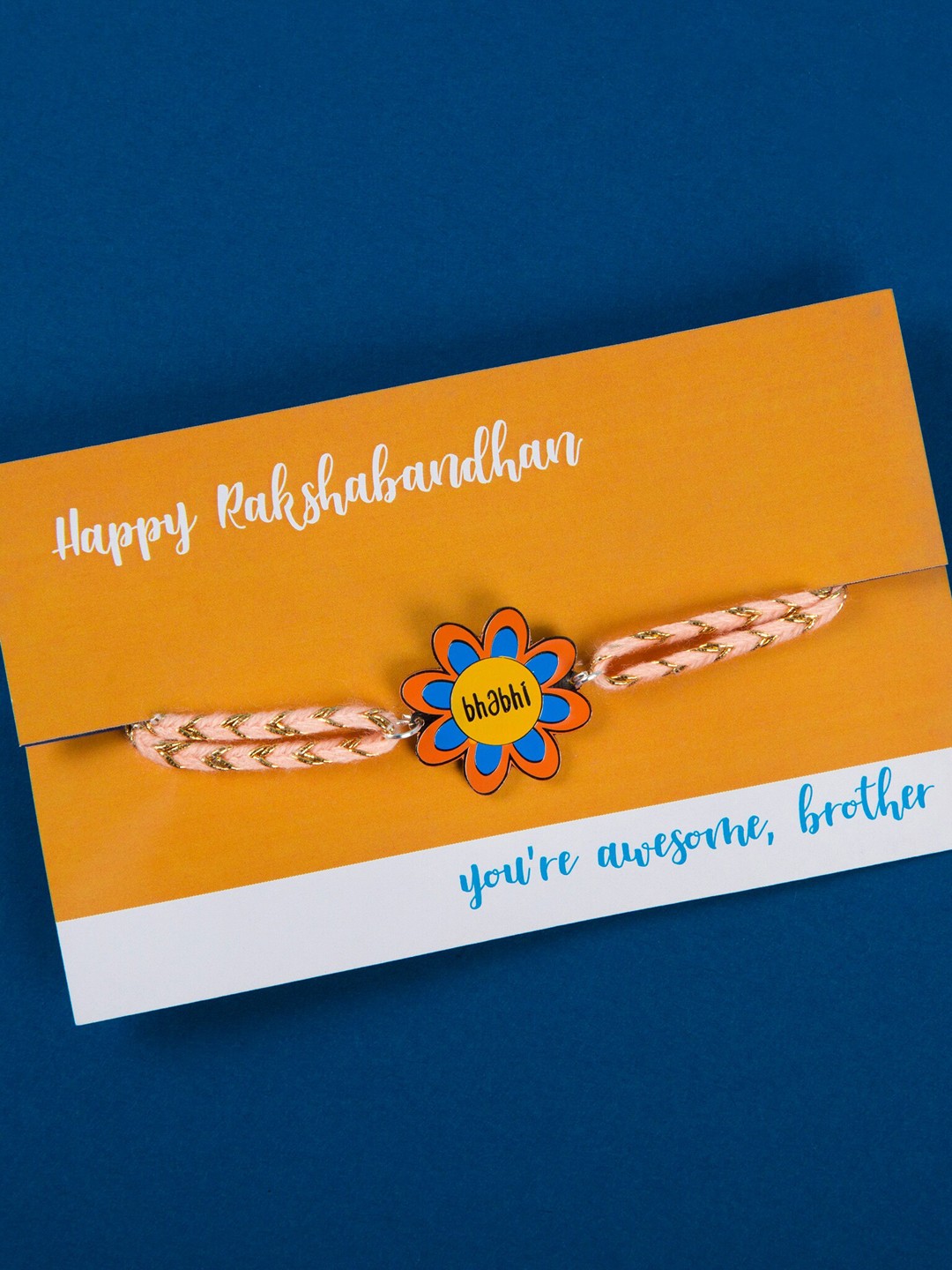 

Bigsmall Yellow & Blue Bhabhi Rakhi