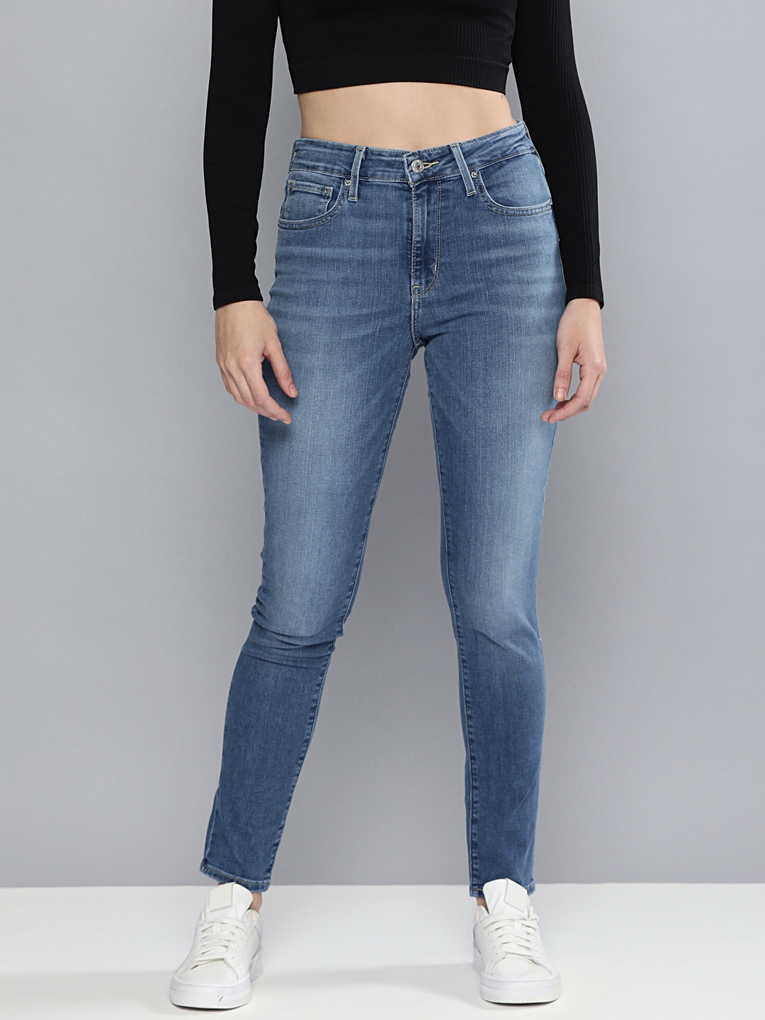 

Levis Women Blue 721 Skinny Fit High-Rise Heavy Fade Stretchable Jeans