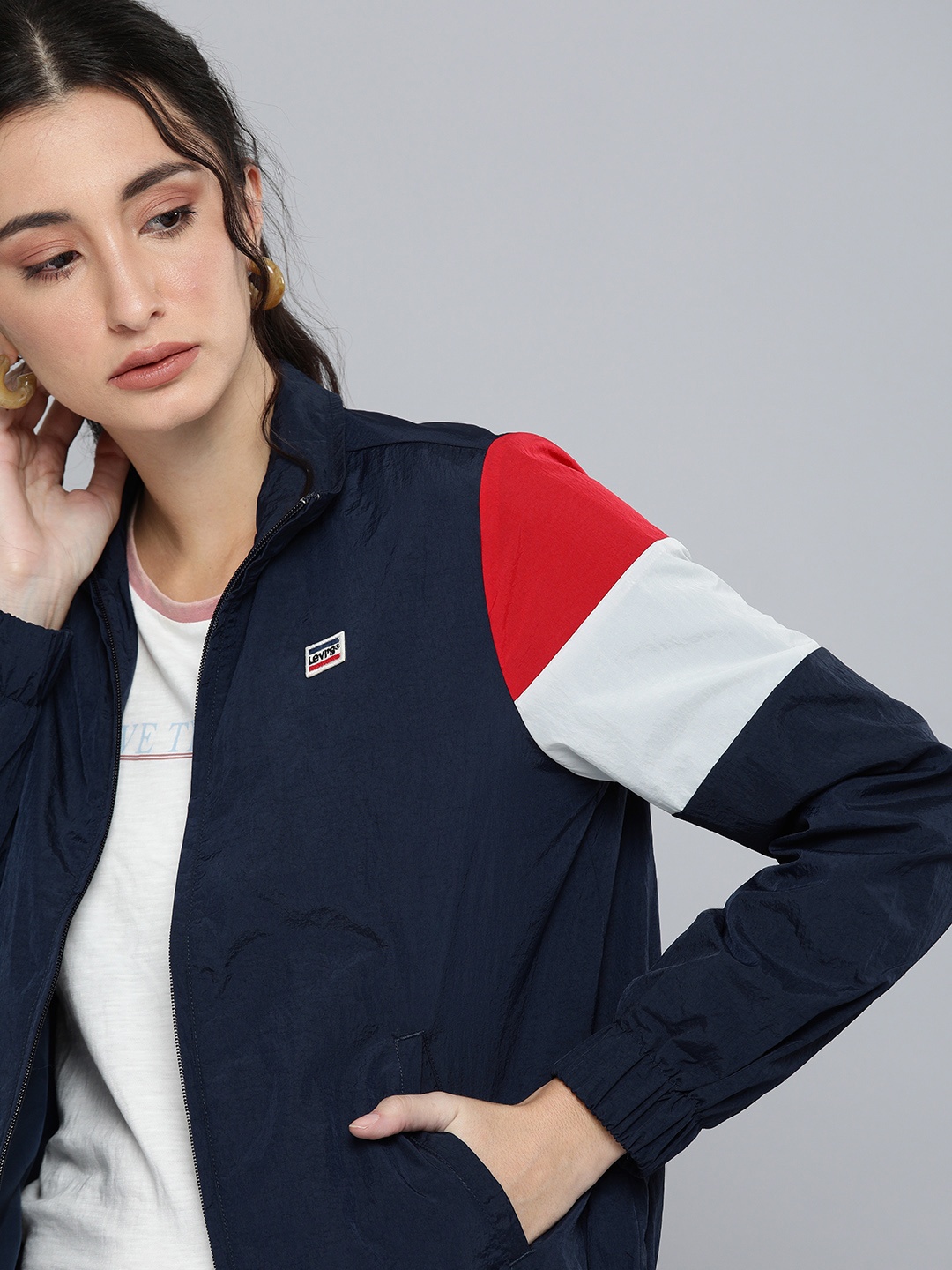 

Levis Women Blue Solid Sporty Jacket