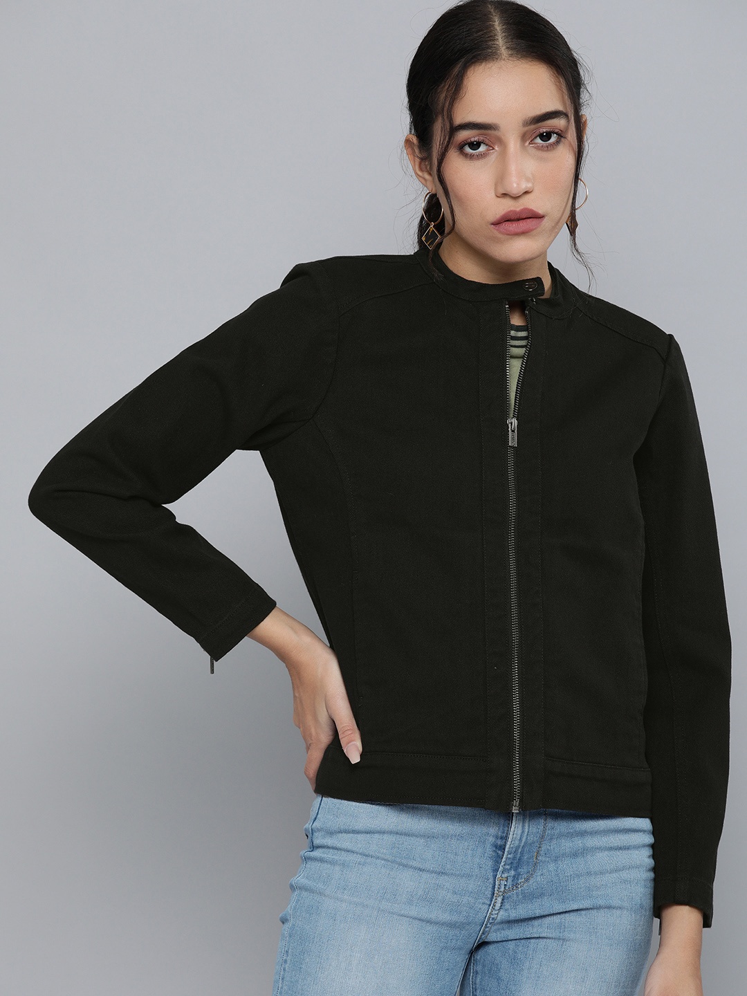 

Levis Women Black Solid Sporty Jacket