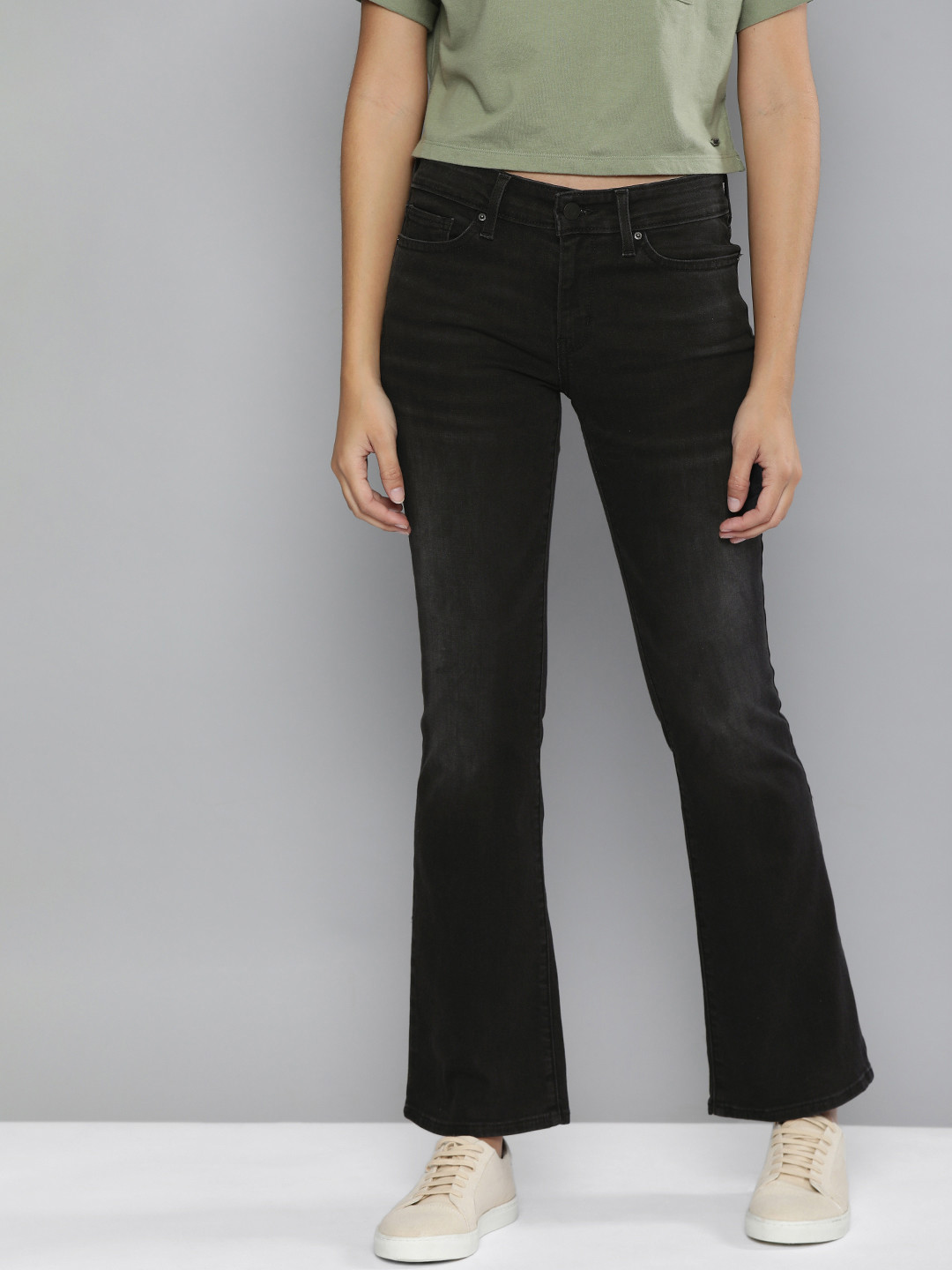 

Levis Women Black 715 Bootcut Fit Light Fade Stretchable Jeans