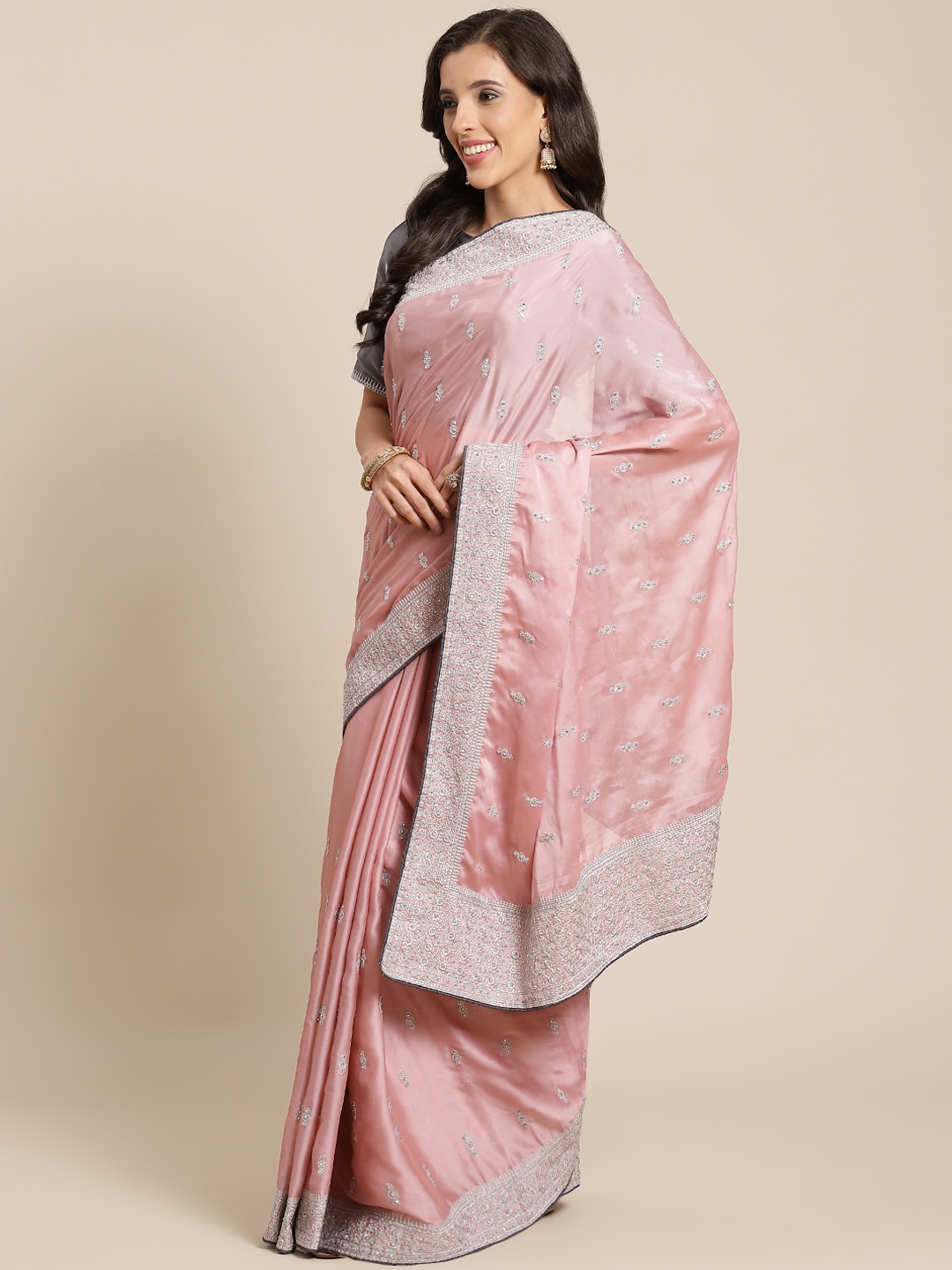 

SHUBHVASTRA Mauve Embellished Saree