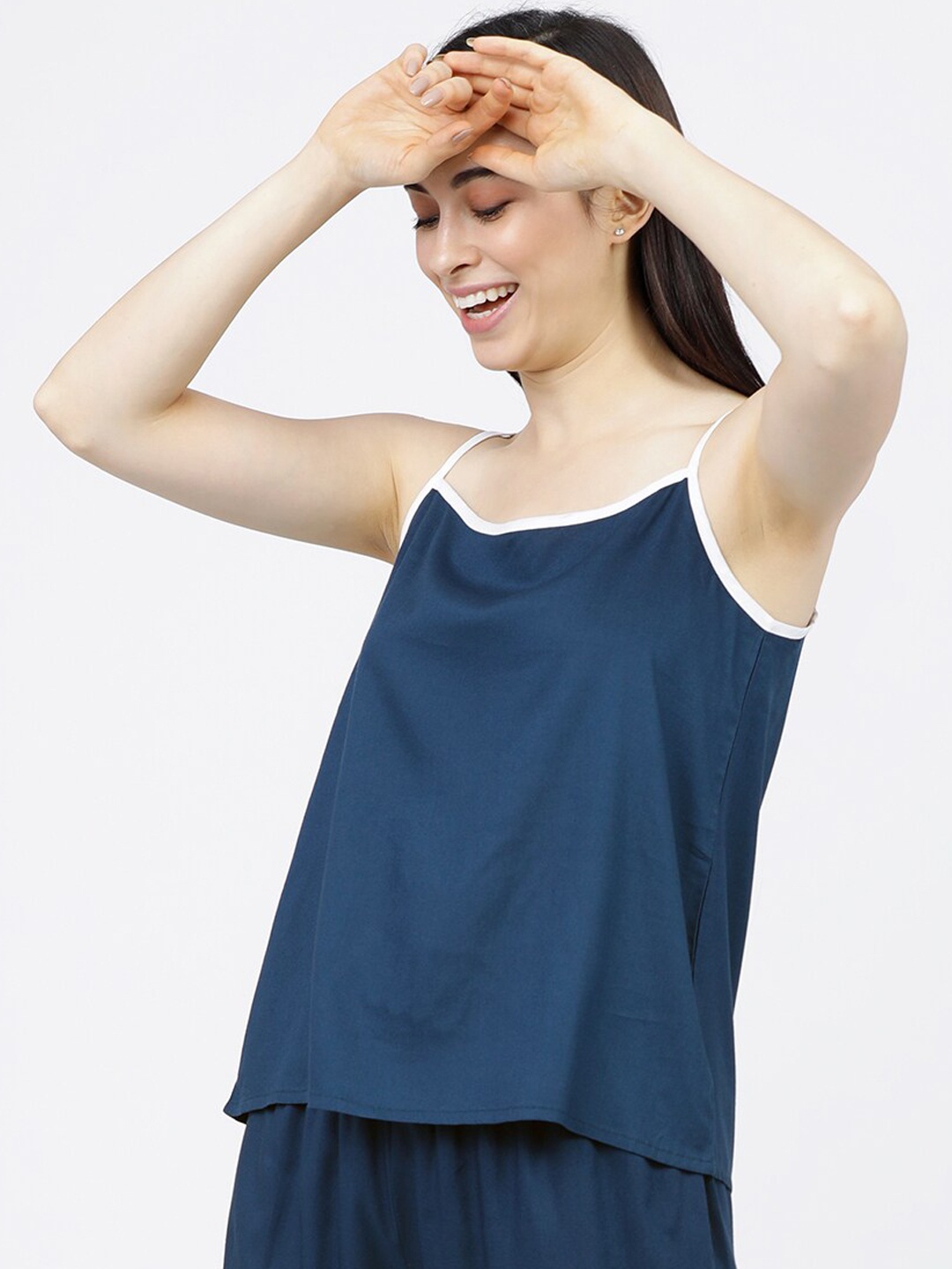 

Tokyo Talkies Women Teal Solid Lounge Cami with Shorts